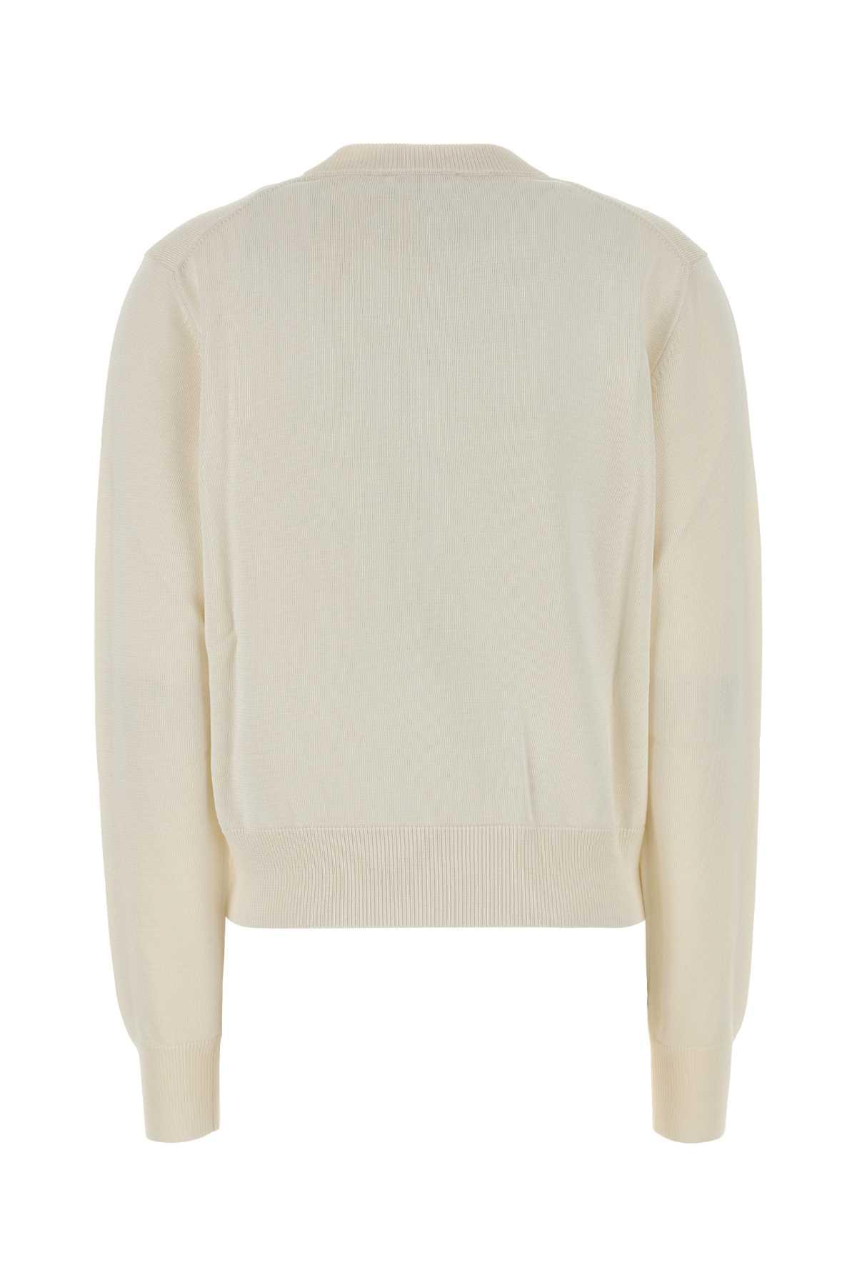 Jil Sander Women Ivory Stretch Viscose Blend Cardigan JIL SANDER