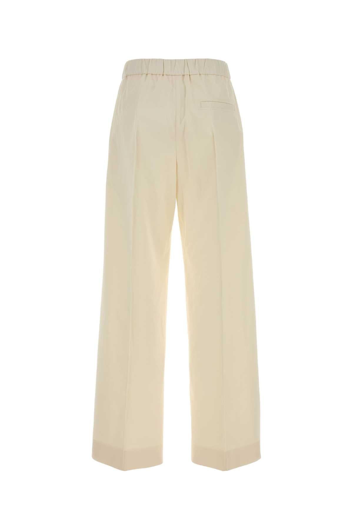 Jil Sander Women Ivory Cotton Wide-Leg Pant JIL SANDER