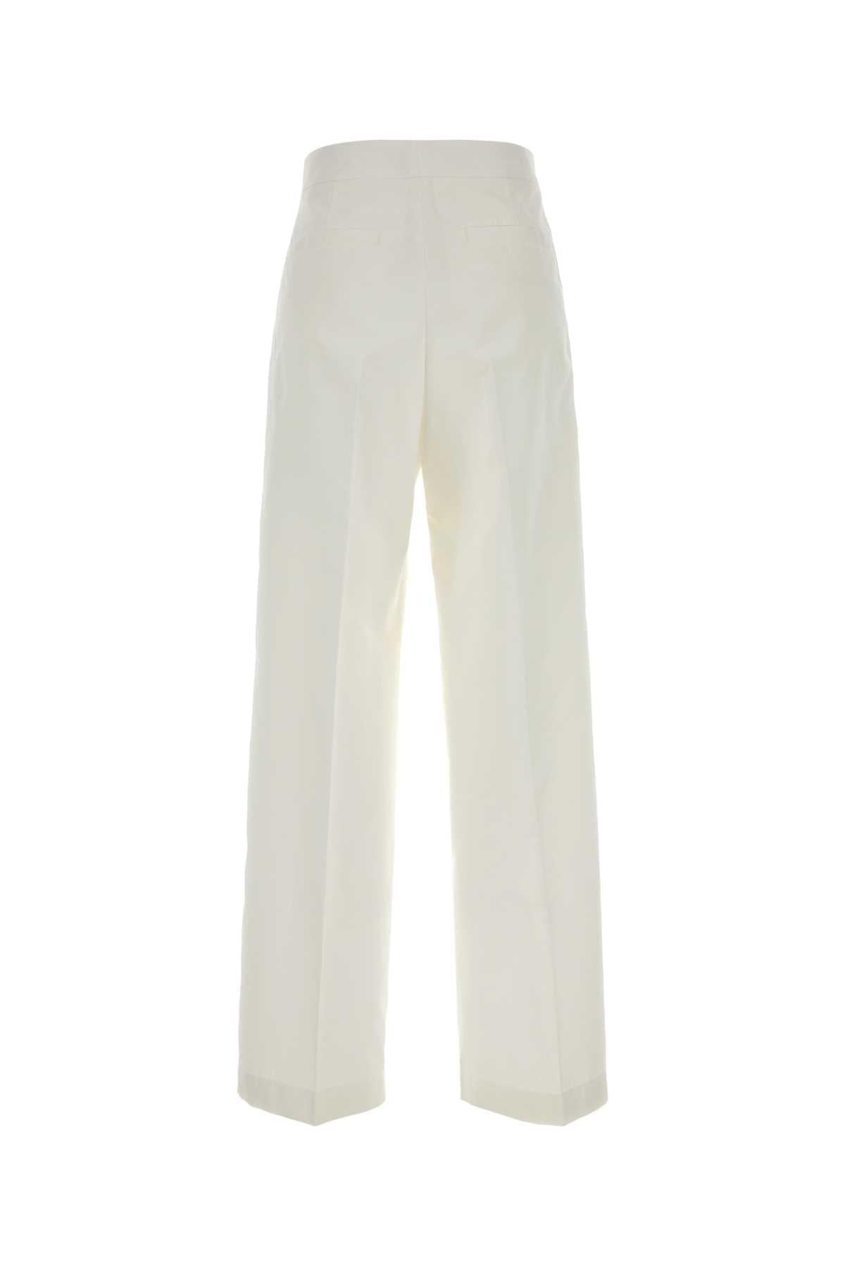 Jil Sander Women White Cotton Blend Pant JIL SANDER