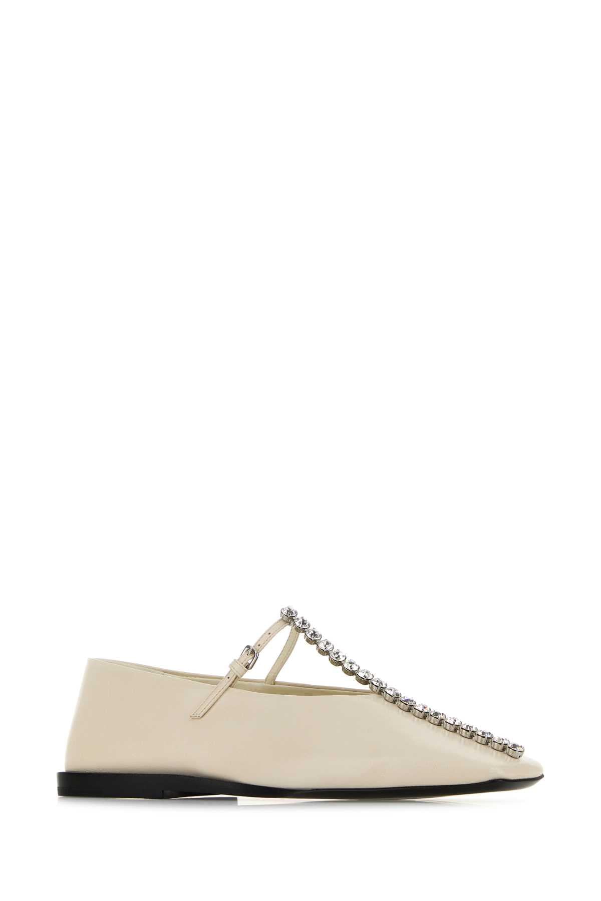 Jil Sander Women Ivory Leather Ballerinas JIL SANDER