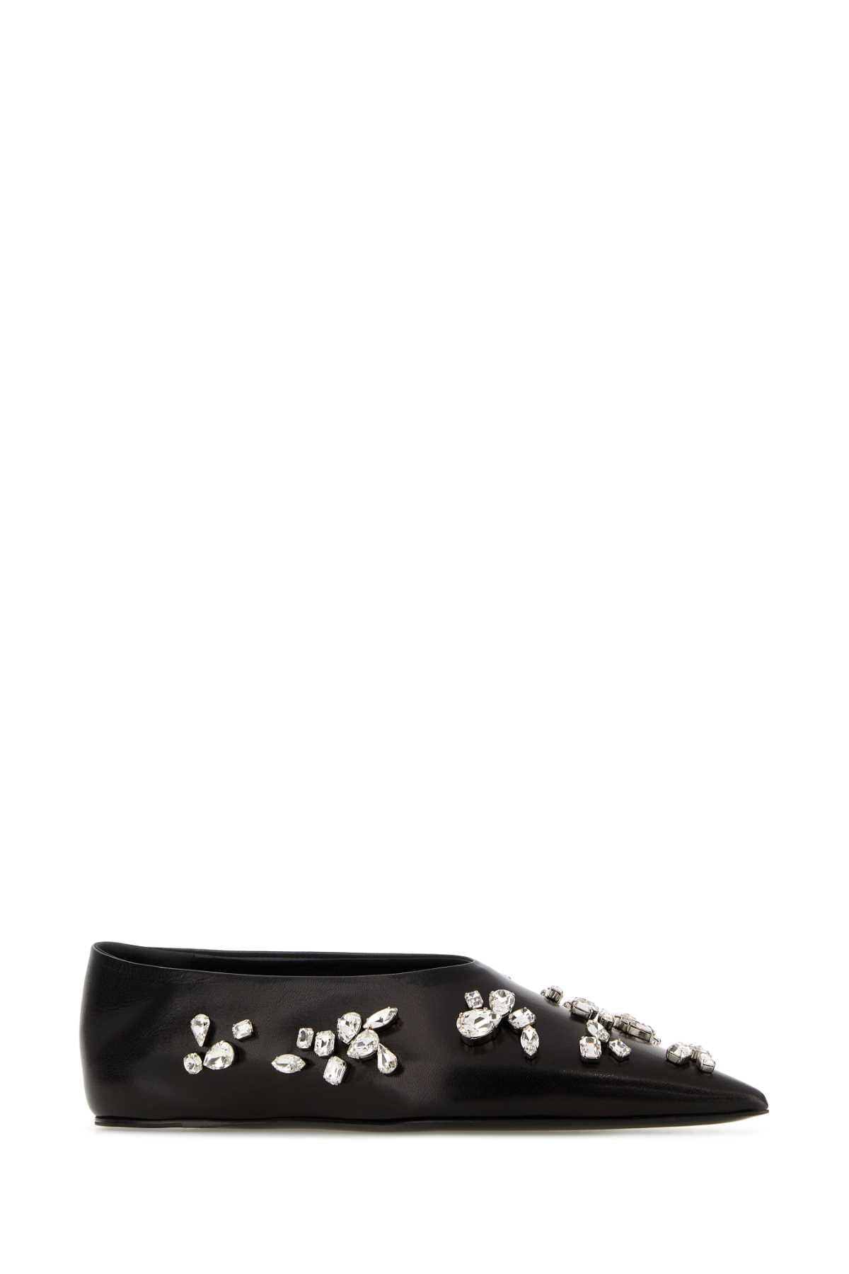 Jil Sander Women Black Leather Ballerinas JIL SANDER