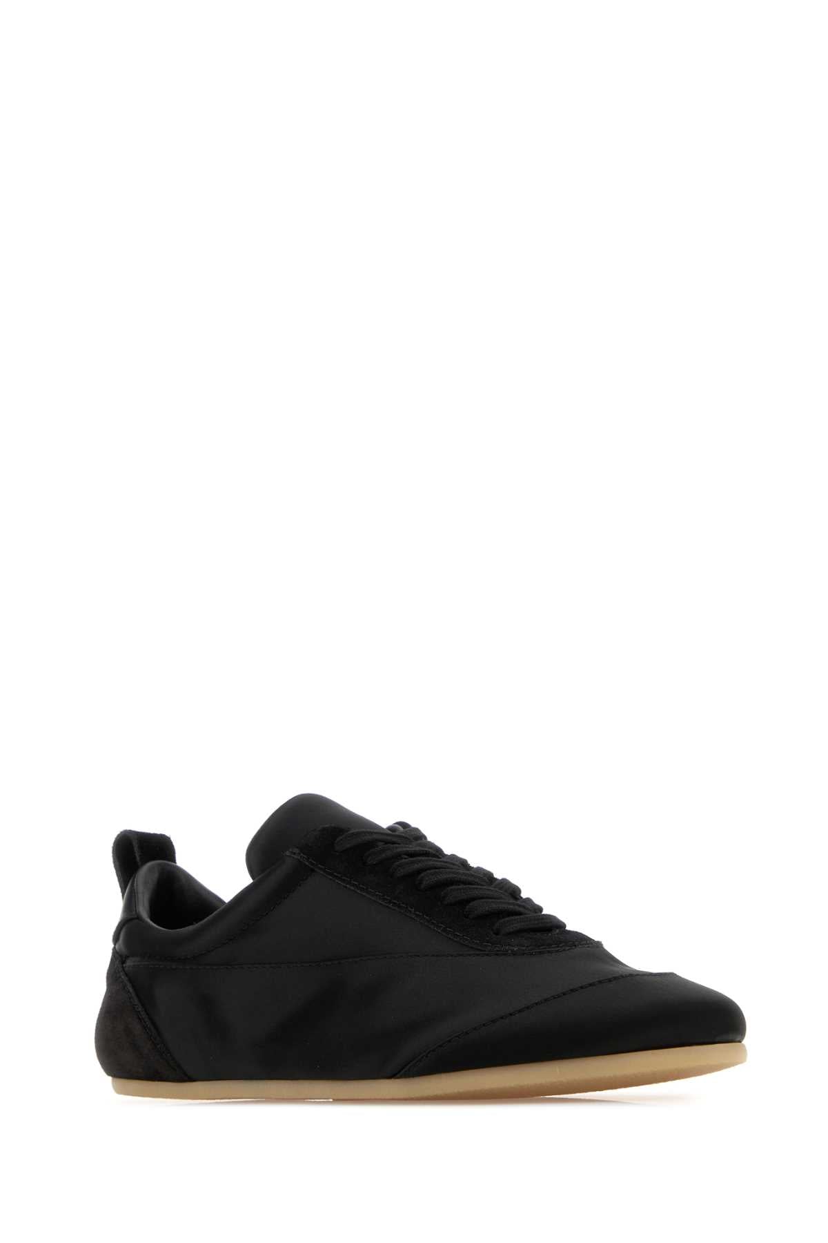 Jil Sander Women Black Satin And Suede Sneakers JIL SANDER