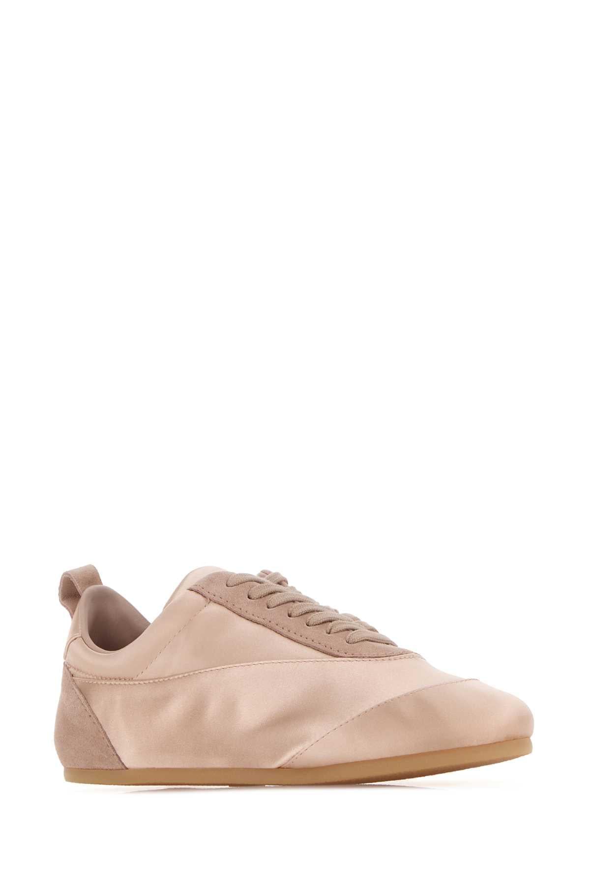 Jil Sander Women Pastel Pink Satin And Suede Sneakers JIL SANDER