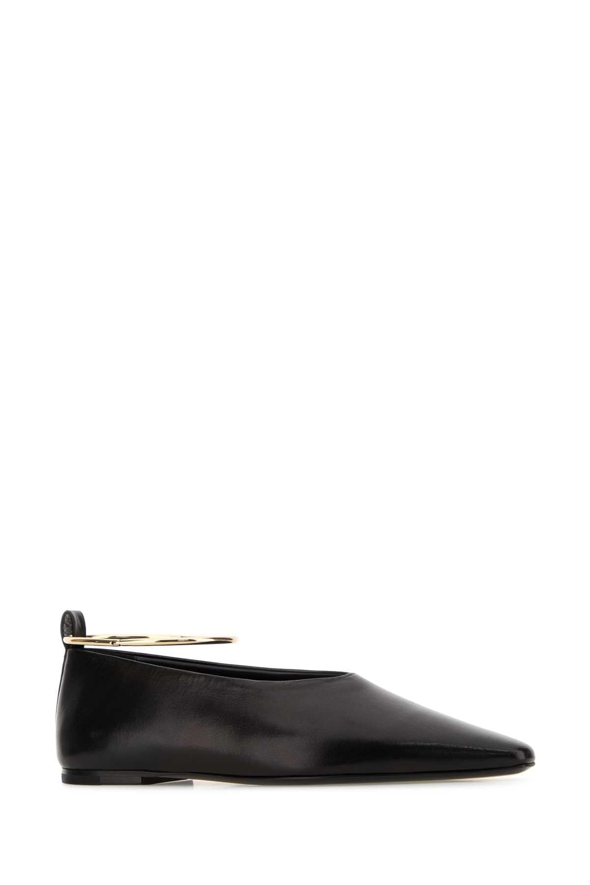 Jil Sander Women Black Leather Ballerinas JIL SANDER