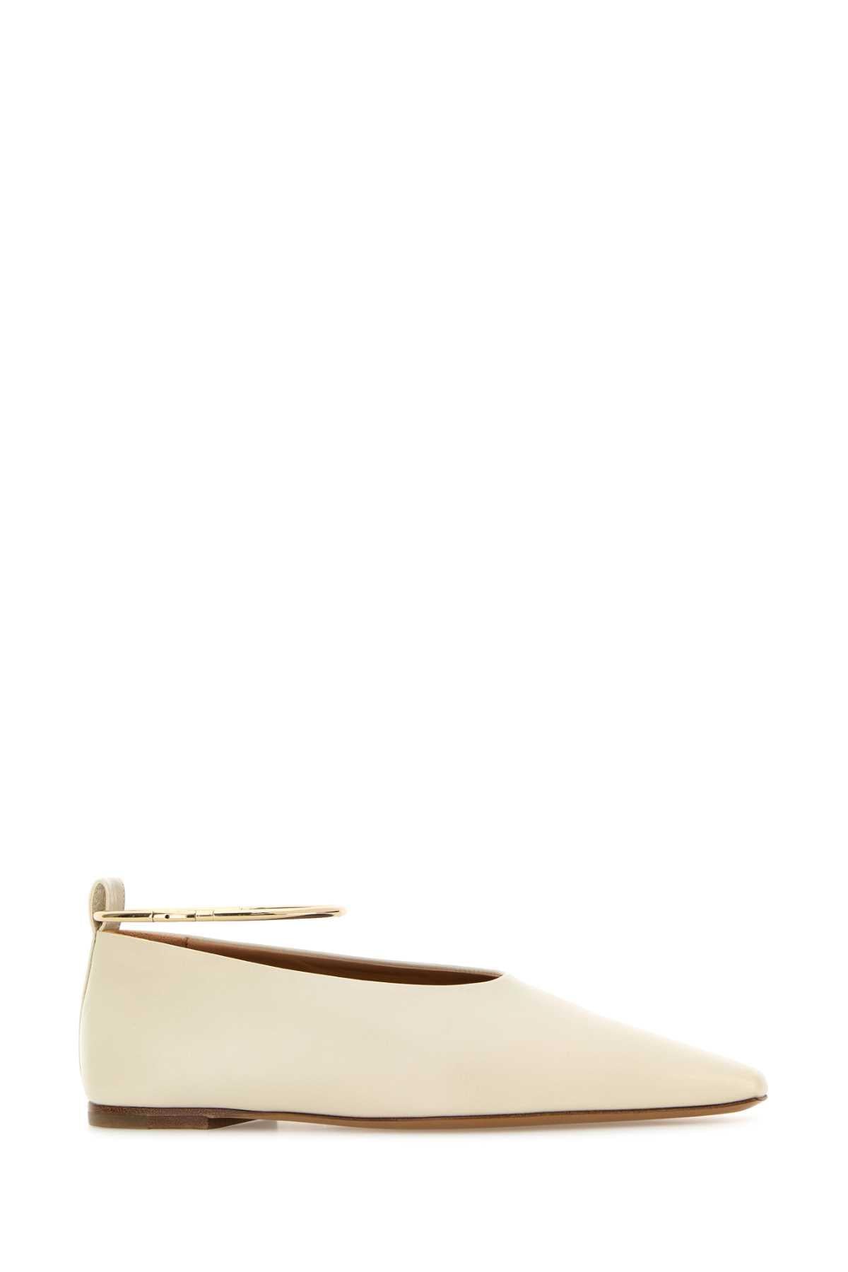 Jil Sander Women Ivory Leather Ballerinas JIL SANDER