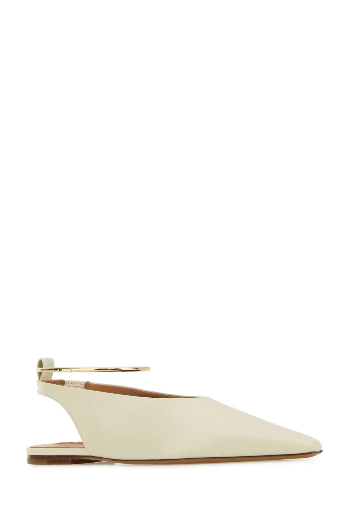 Jil Sander Women Ivory Leather Ballerinas JIL SANDER