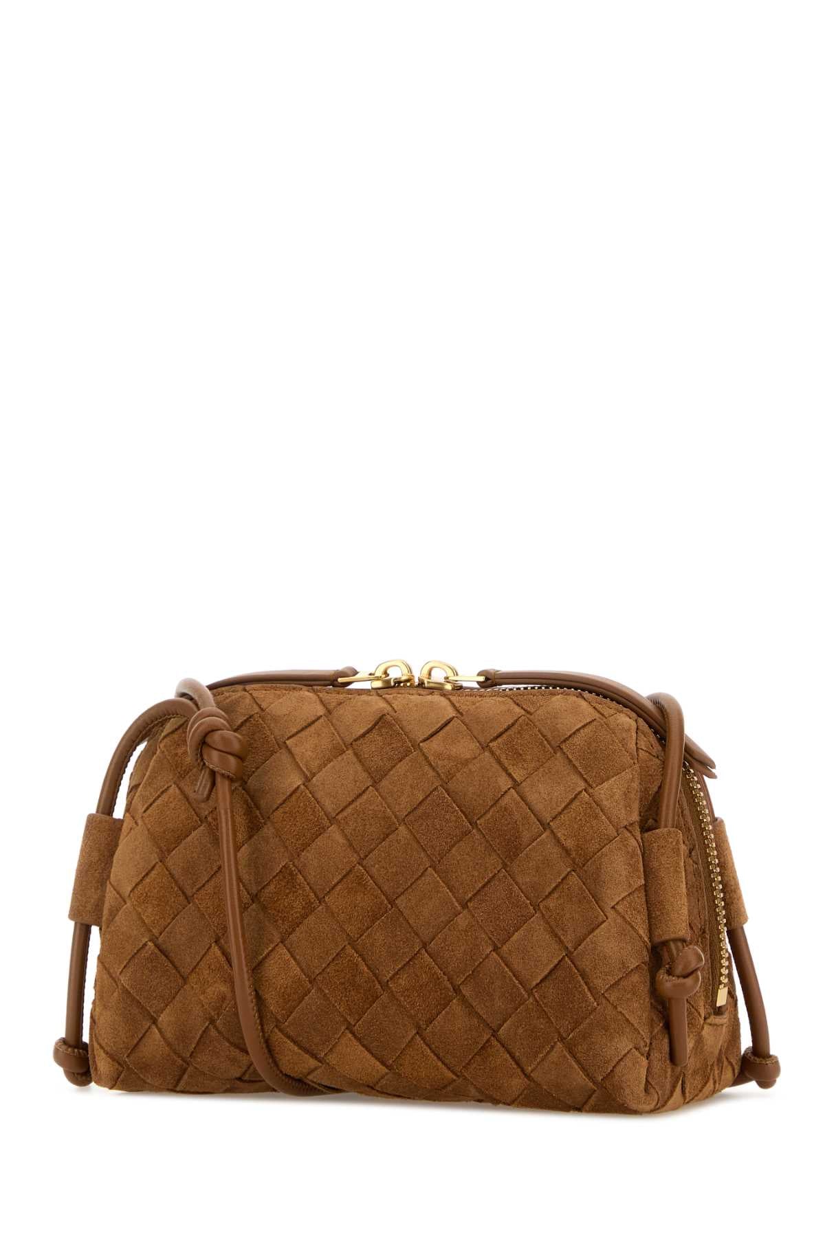 Bottega Veneta Women Camel Suede Concert Crossbody Bag BOTTEGA VENETA