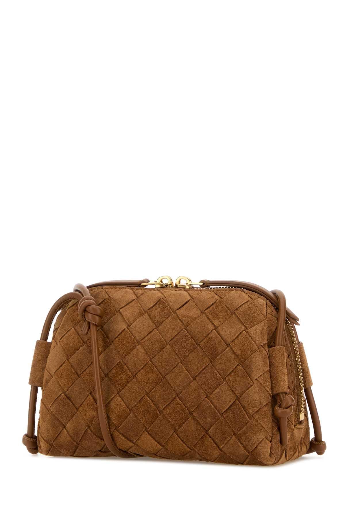 Bottega Veneta Women Camel Suede Concert Crossbody Bag BOTTEGA VENETA