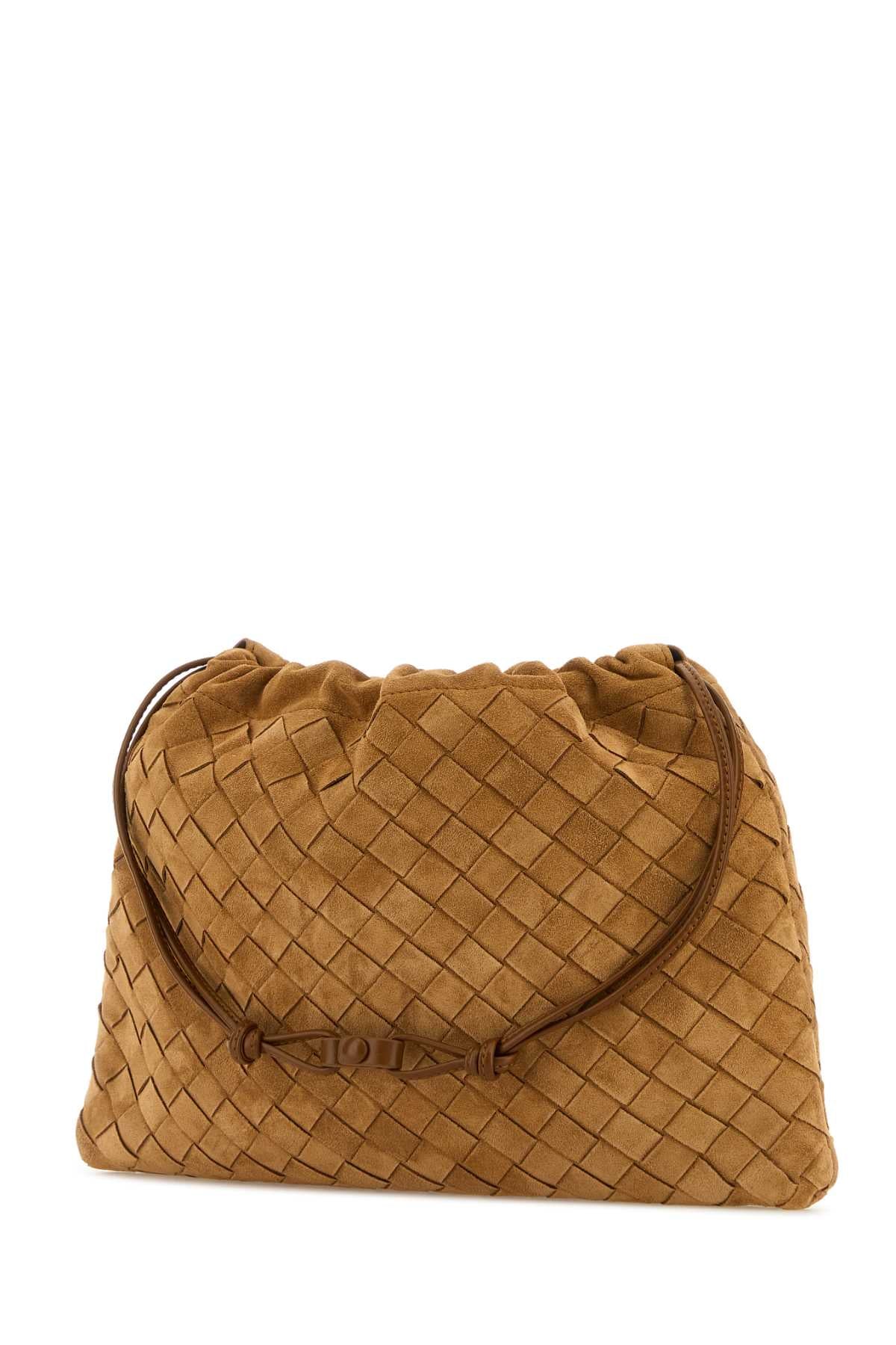 Bottega Veneta Women Camel Suede Medium Clutch BOTTEGA VENETA