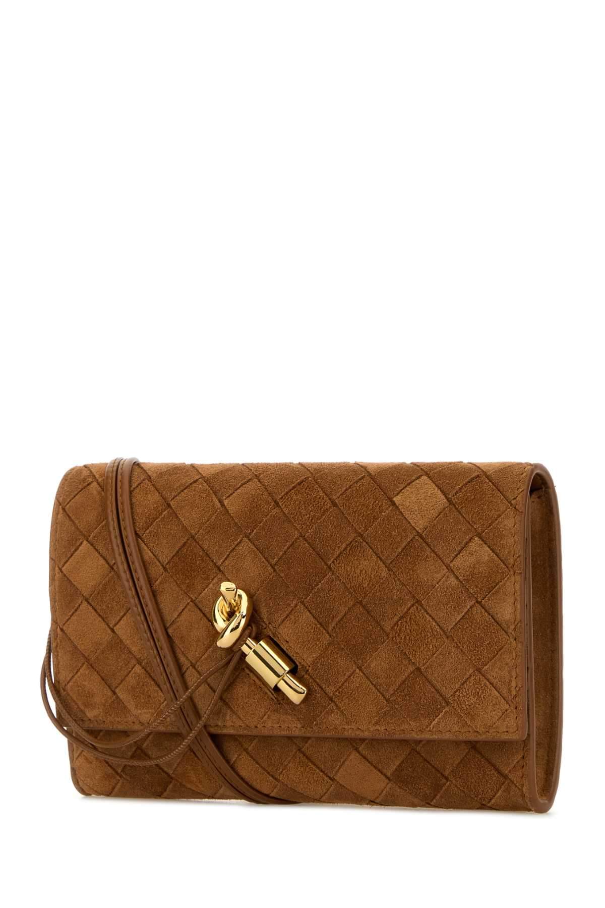 Bottega Veneta Women Camel Suede Andiamo Crossbody Bag BOTTEGA VENETA