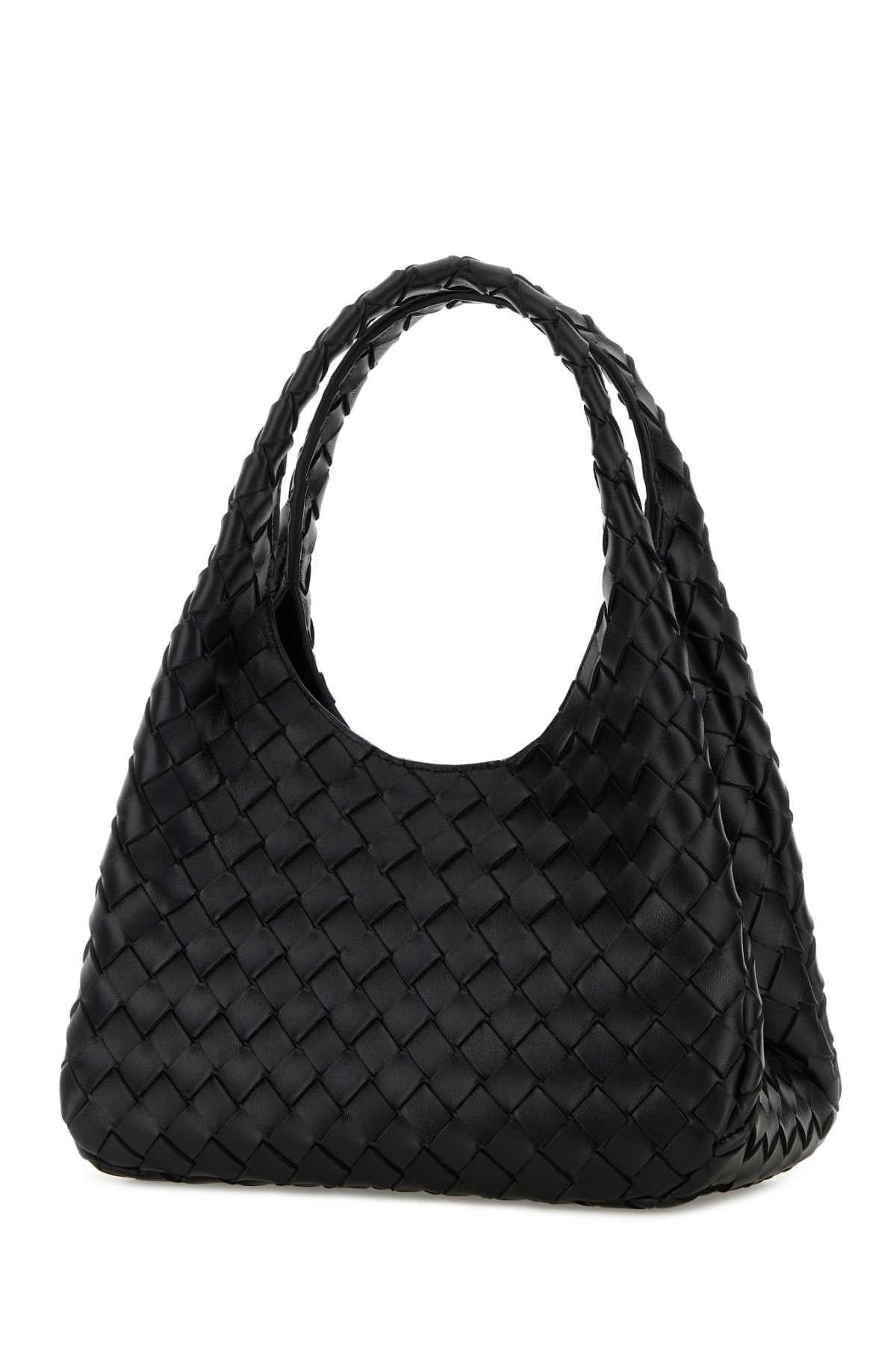 Bottega Veneta Women Black Leather Small Campana Shoulder Bag BOTTEGA VENETA