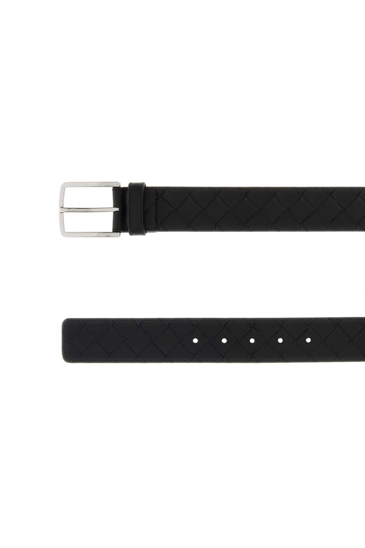 Bottega Veneta Men Black Leather Belt BOTTEGA VENETA