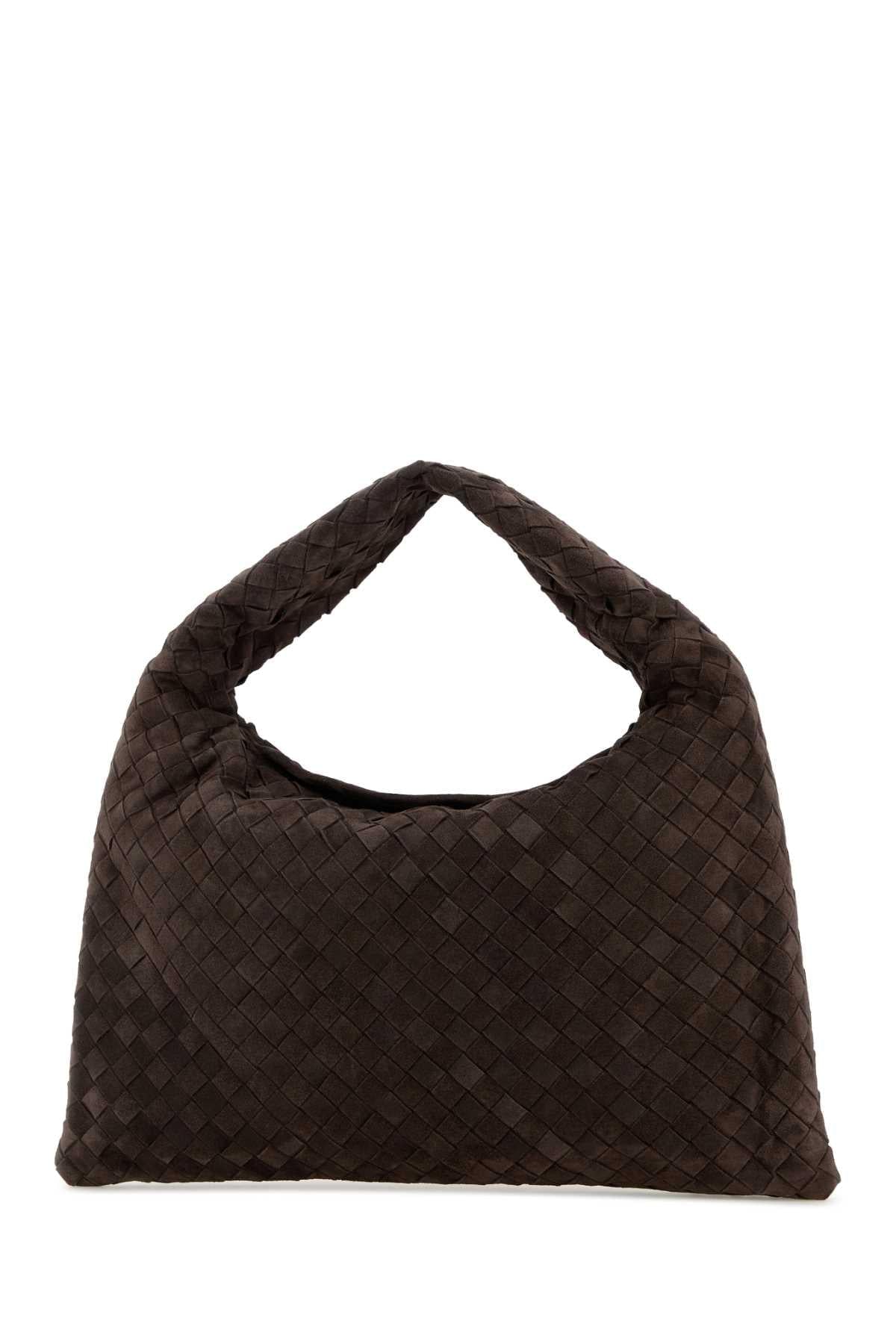 Bottega Veneta Women Dark Brown Suede Small Hop Shoulder Bag BOTTEGA VENETA