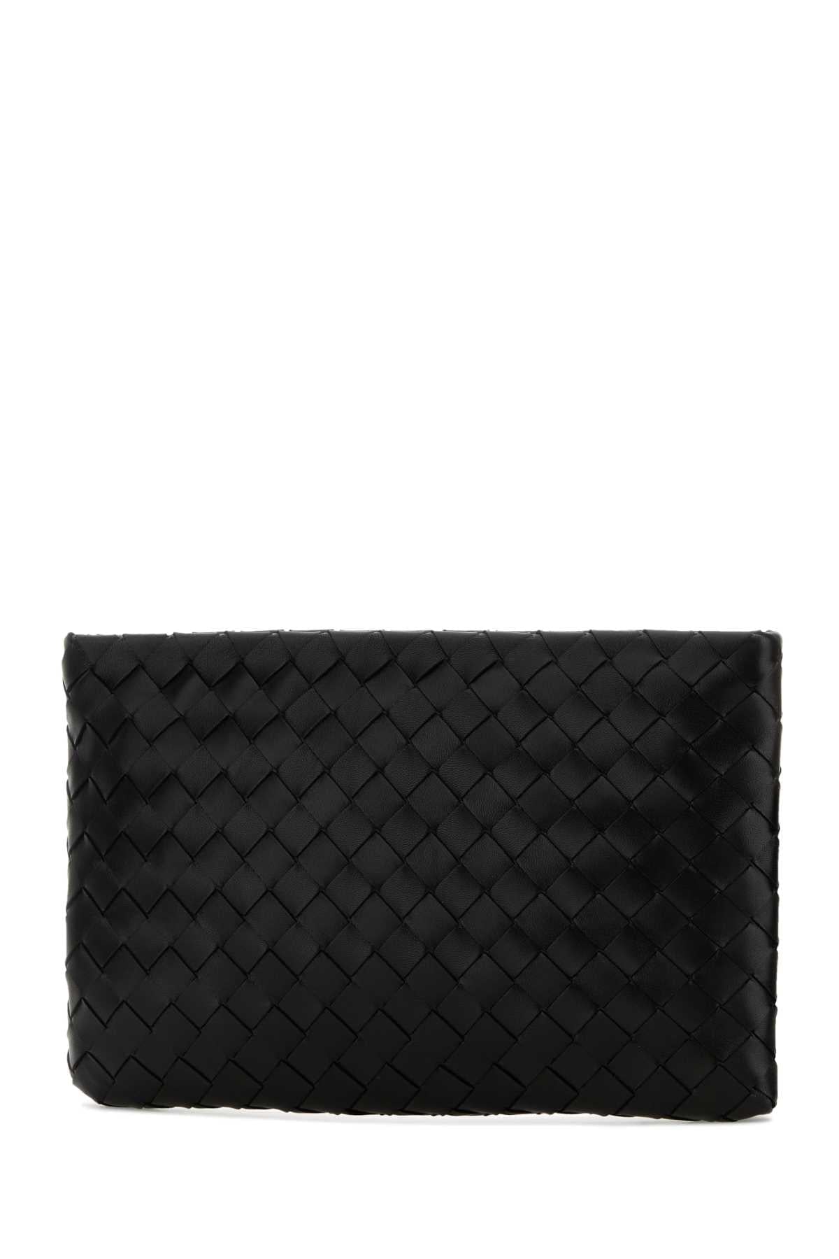 Bottega Veneta Women Black Leather Medium Clutch BOTTEGA VENETA