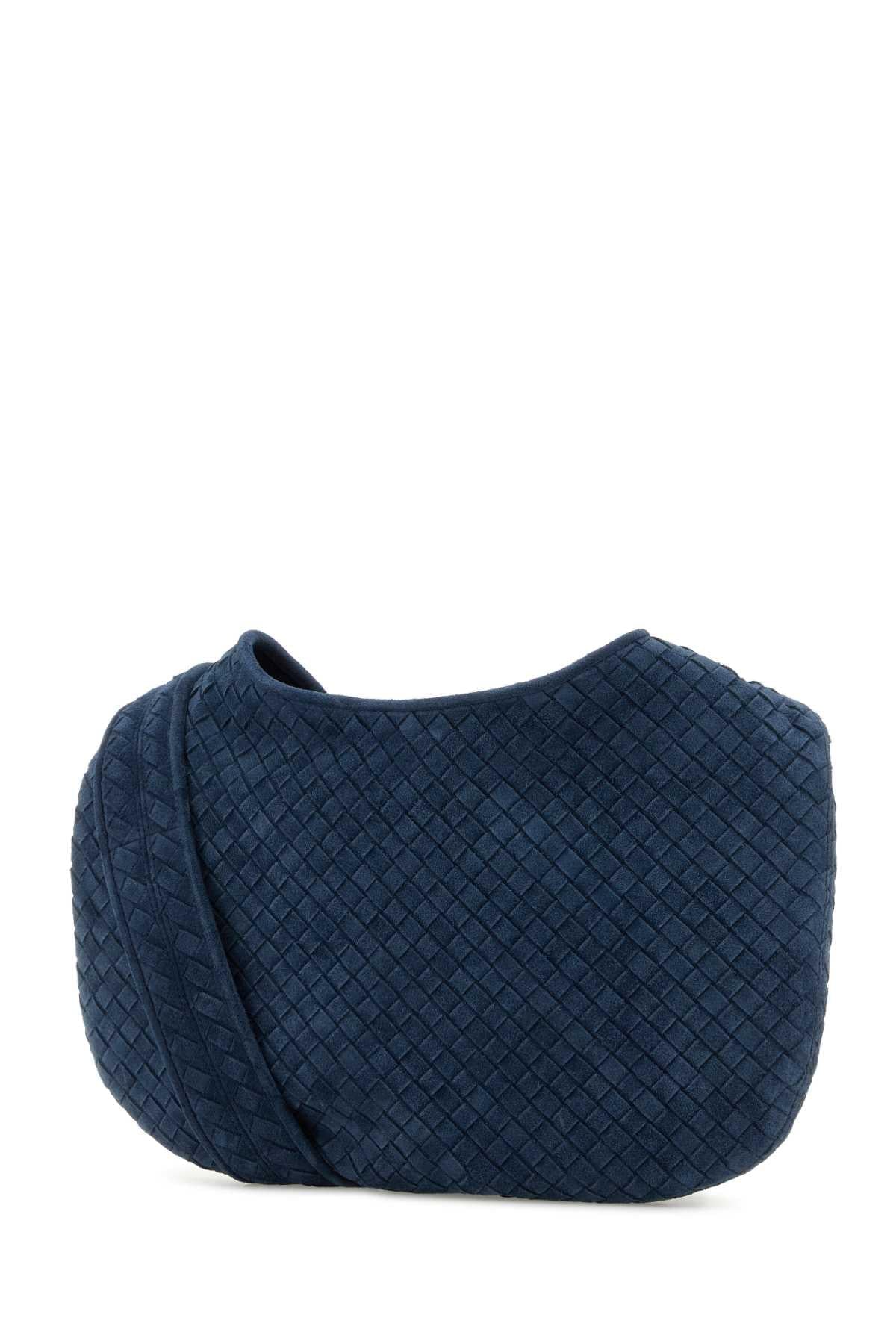 Bottega Veneta Men Navy Blue Suede Crossbody Bag BOTTEGA VENETA