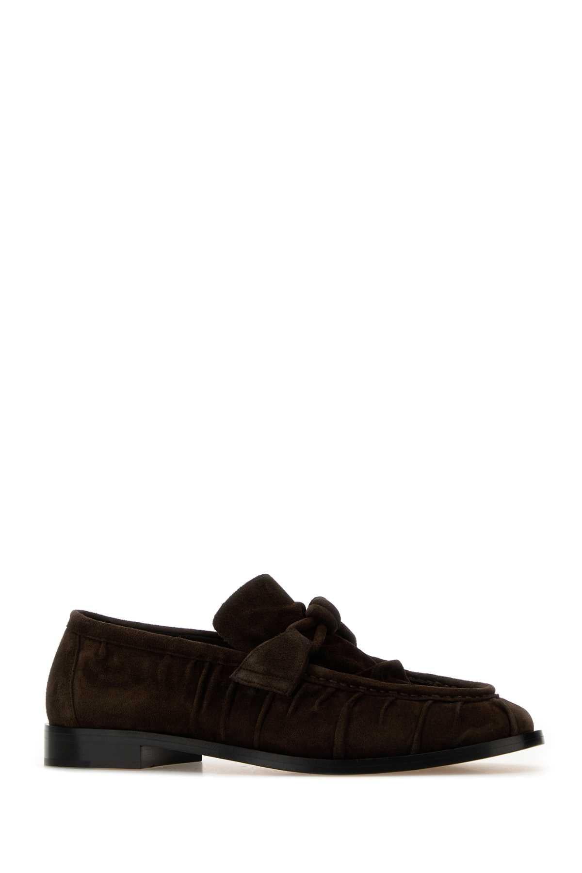 Bottega Veneta Men Dark Brown Suede Astaire Loafers BOTTEGA VENETA