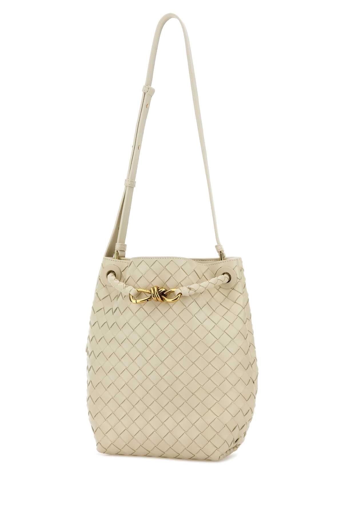 Bottega Veneta Women Ivory Leather Small Andiamo Bucket Bag BOTTEGA VENETA