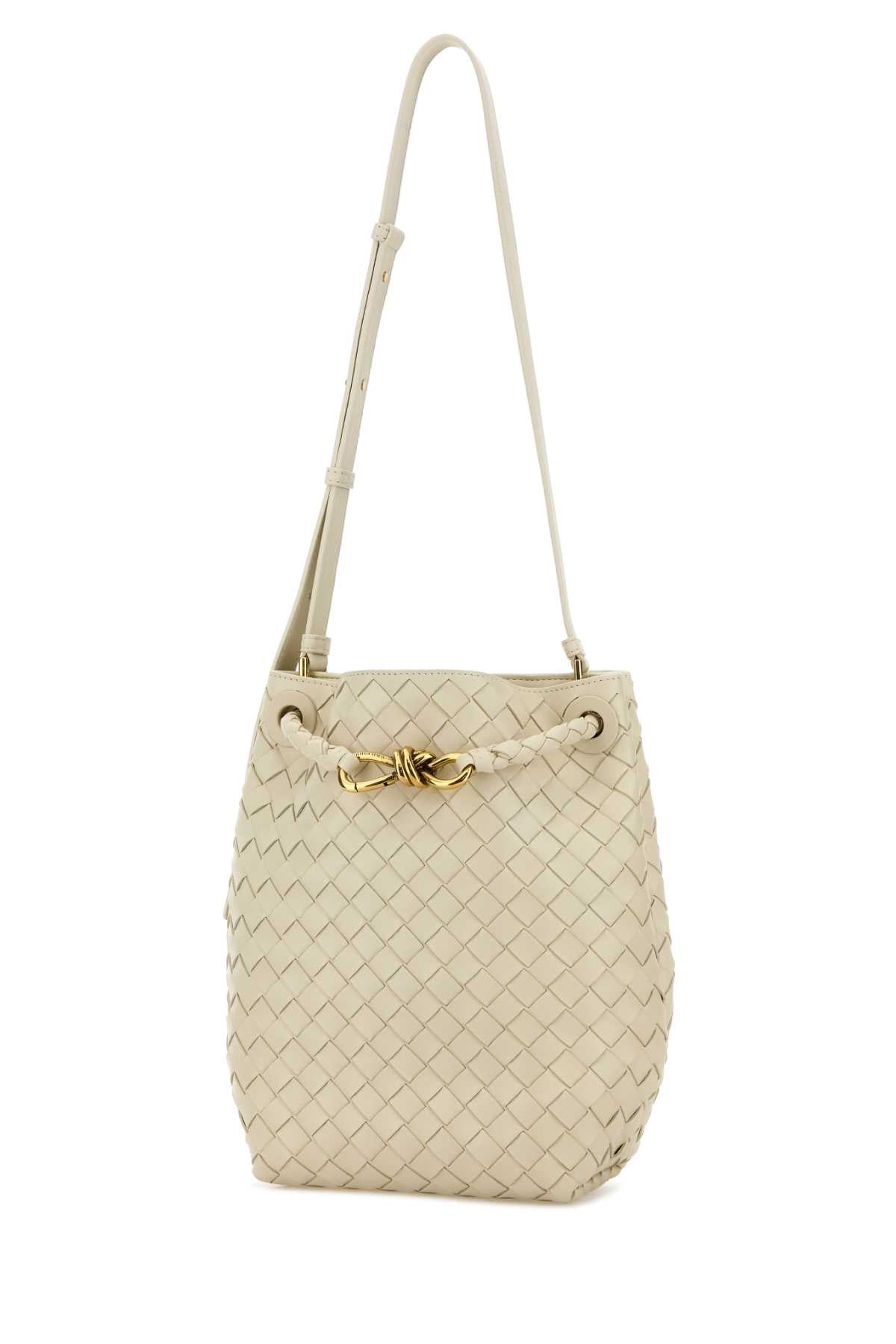 Bottega Veneta Women Ivory Leather Small Andiamo Bucket Bag BOTTEGA VENETA