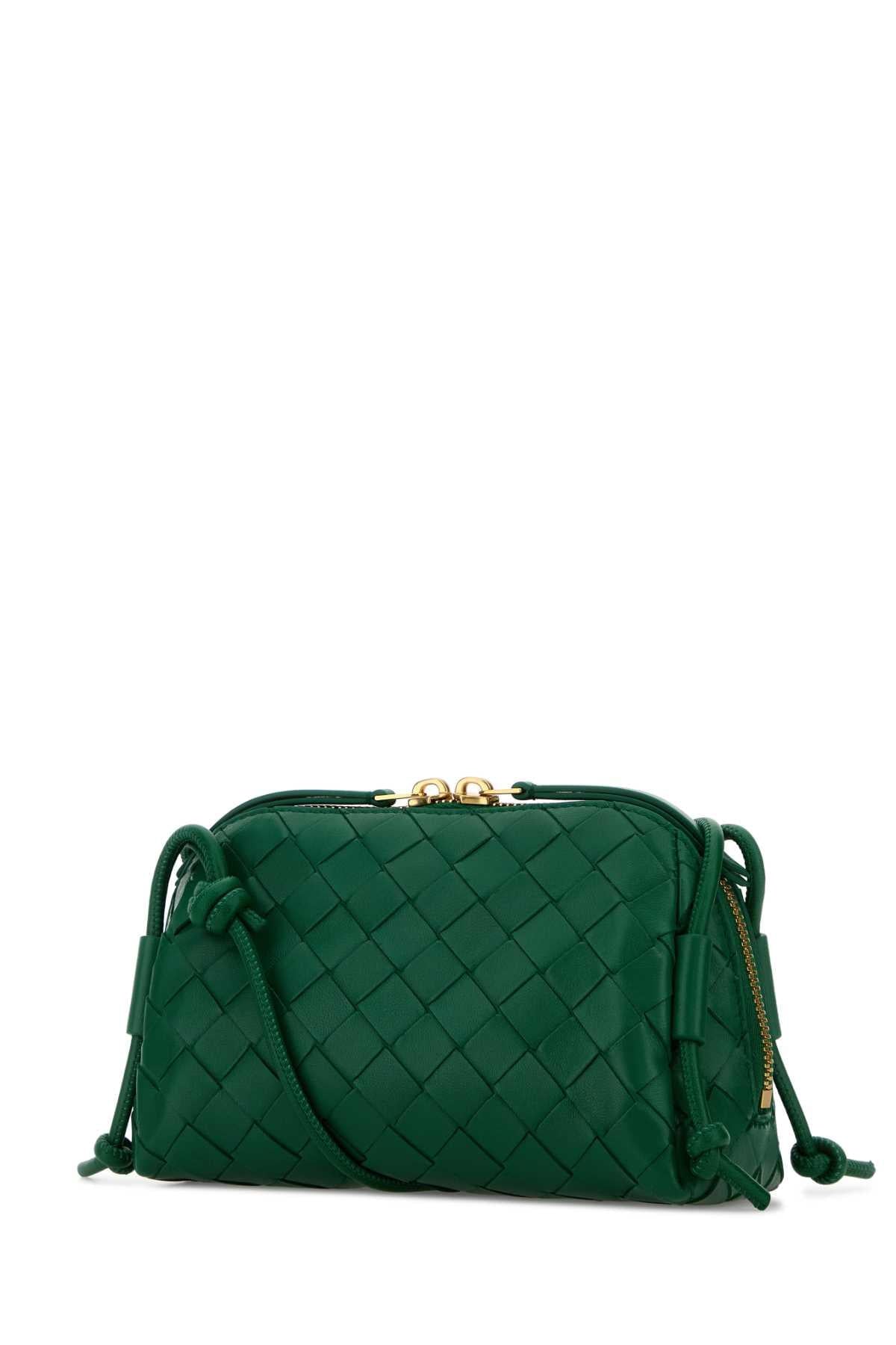 Bottega Veneta Women Grass Green Leather Concert Crossbody Bag BOTTEGA VENETA