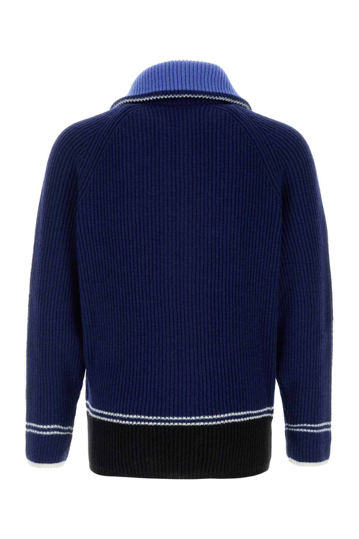 Marni Men Blue Wool Blend Cardigan MARNI