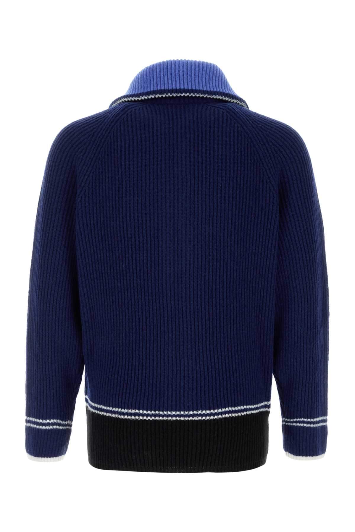 Marni Men Blue Wool Blend Cardigan MARNI