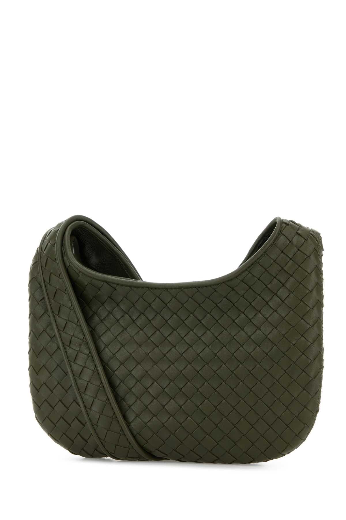 Bottega Veneta Men Army Green Leather Small Veneto Crossbody Bag BOTTEGA VENETA