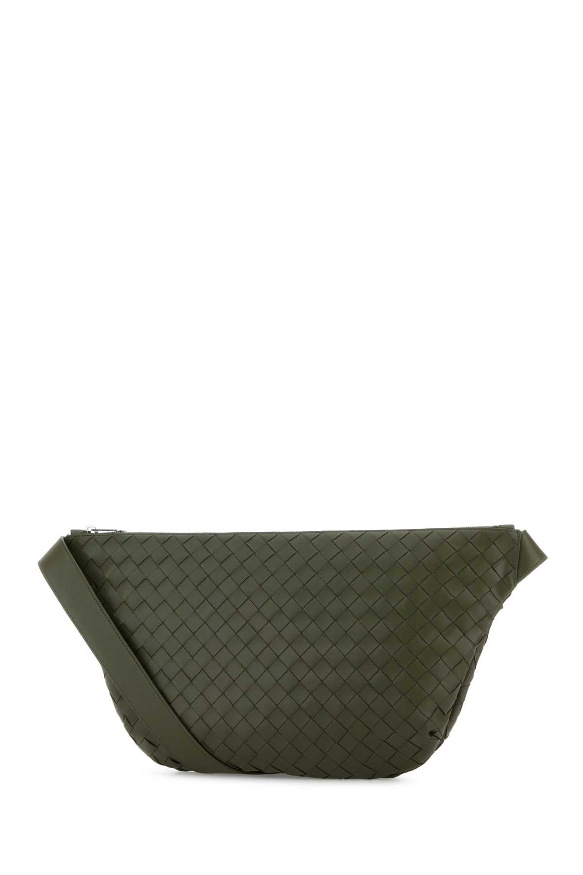 Bottega Veneta Men Army Green Leather Day Sling Crossbody Bag BOTTEGA VENETA