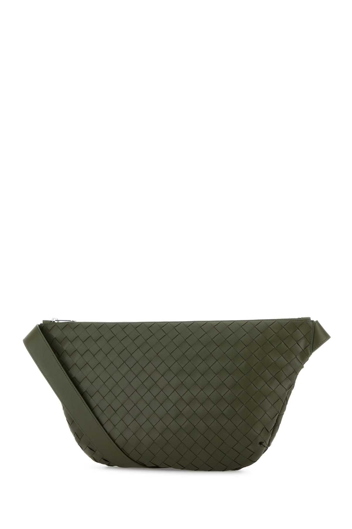 Bottega Veneta Men Army Green Leather Day Sling Crossbody Bag BOTTEGA VENETA
