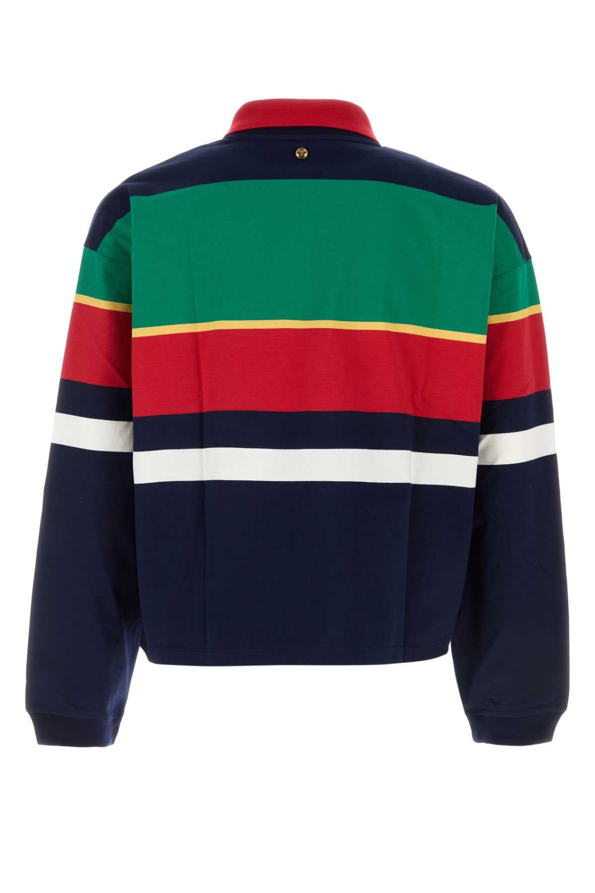 Versace Men Embroidered Cotton Polo Shirt VERSACE