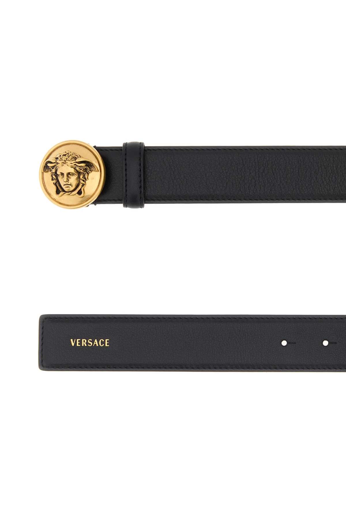 Versace Women Black Leather Belt VERSACE