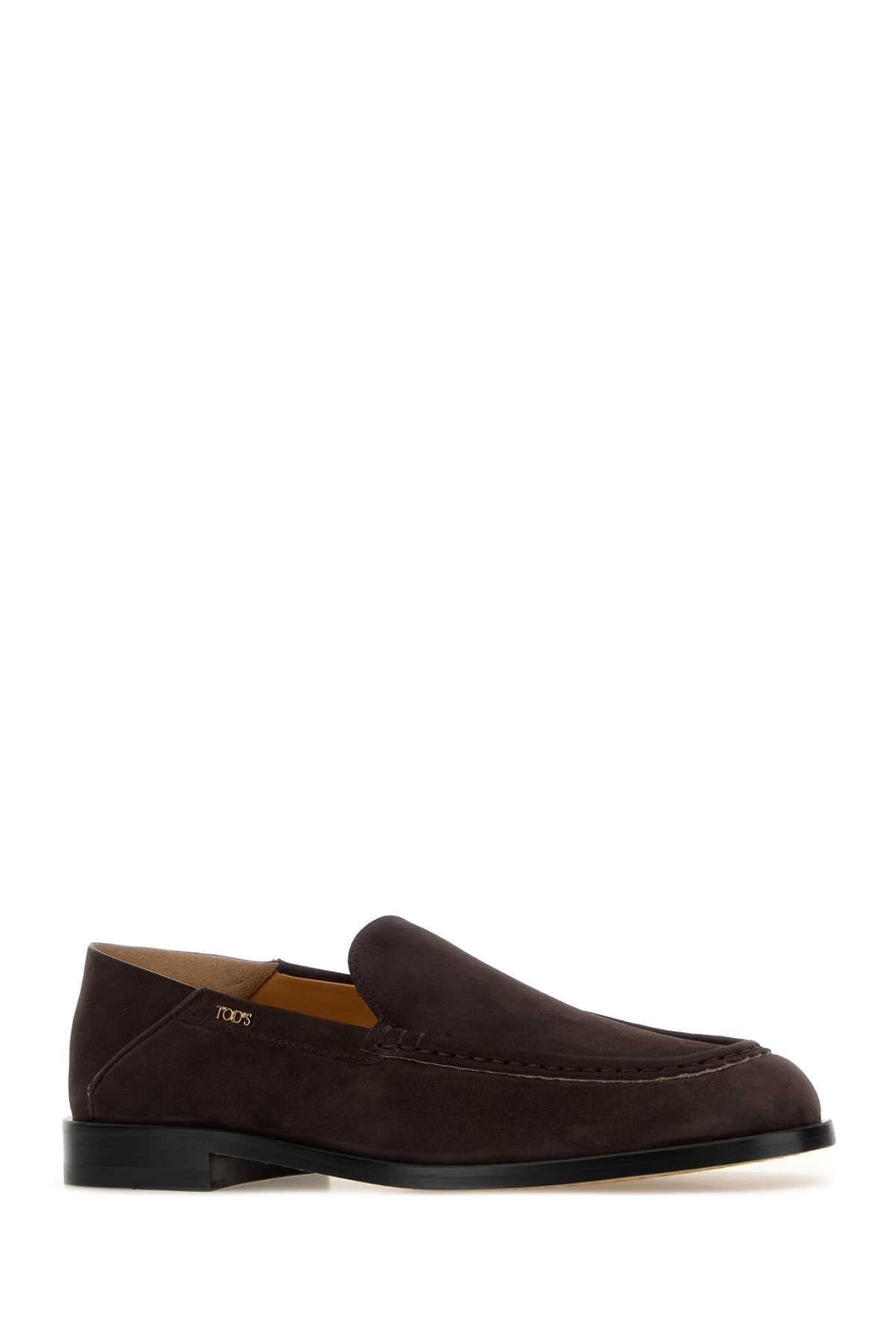 Tod's Women Dark Brown Suede Loafers TOD'S