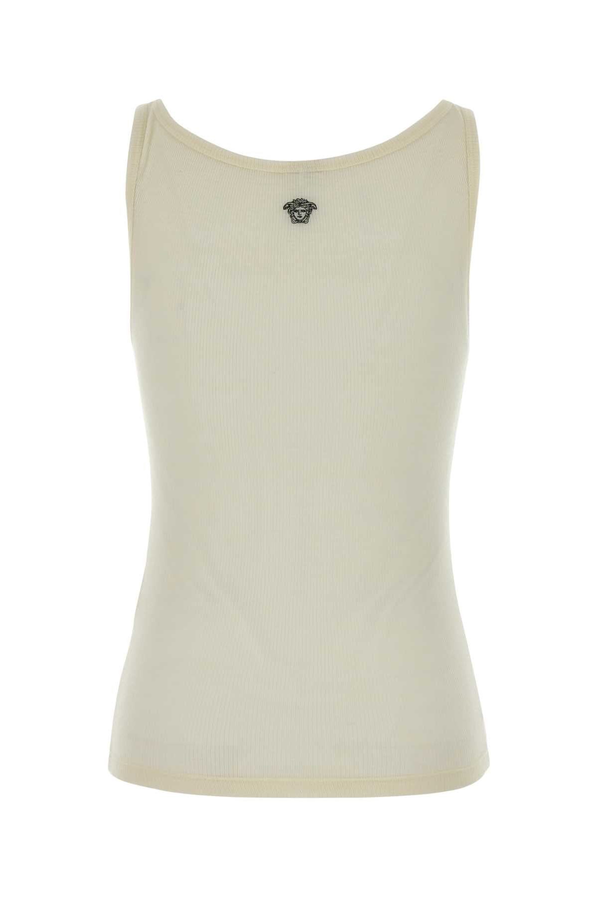 Versace Women Cream Wool Tank Top VERSACE