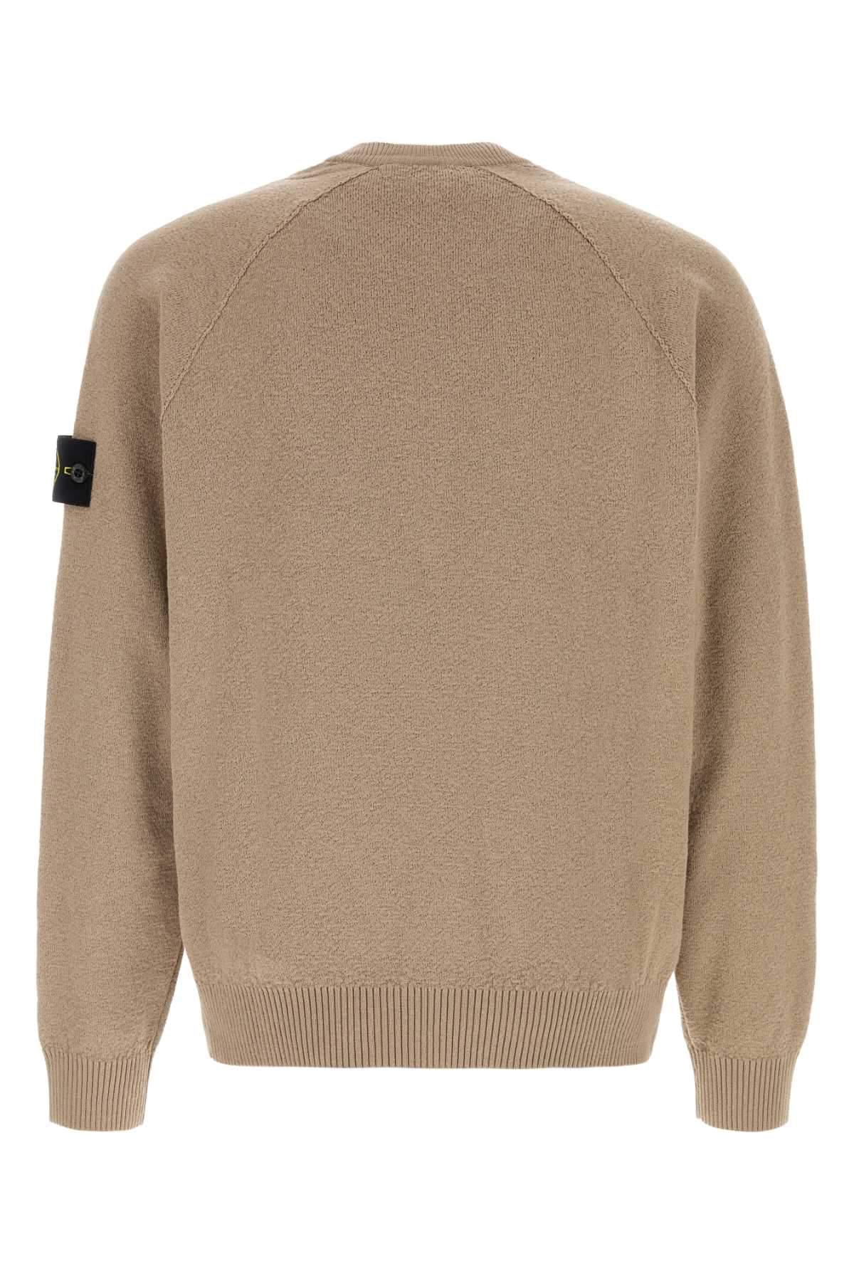 Stone Island Men Cappuccino Cotton Sweater STONE ISLAND