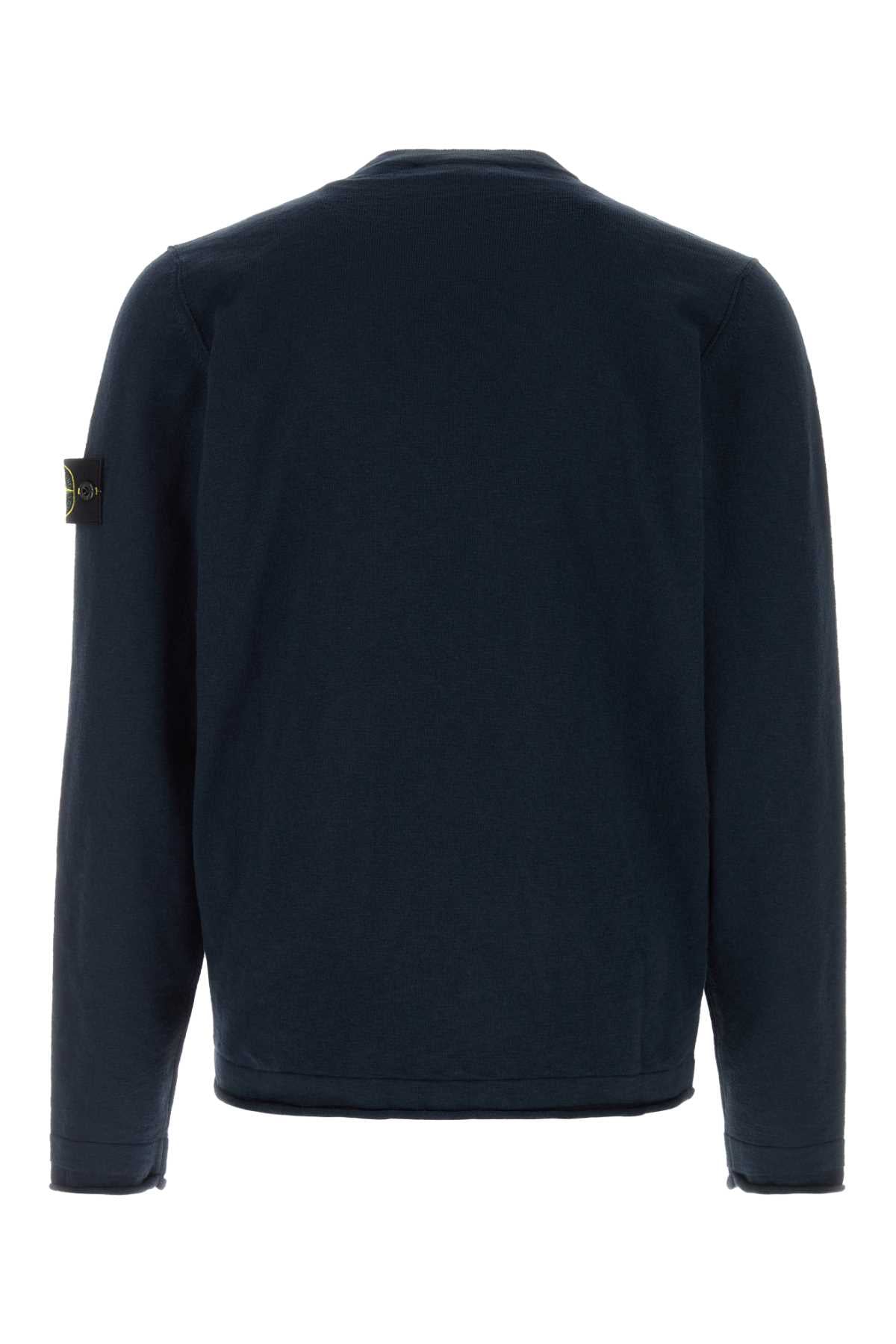 Stone Island Men Midnight Blue Cotton Blend Sweater STONE ISLAND