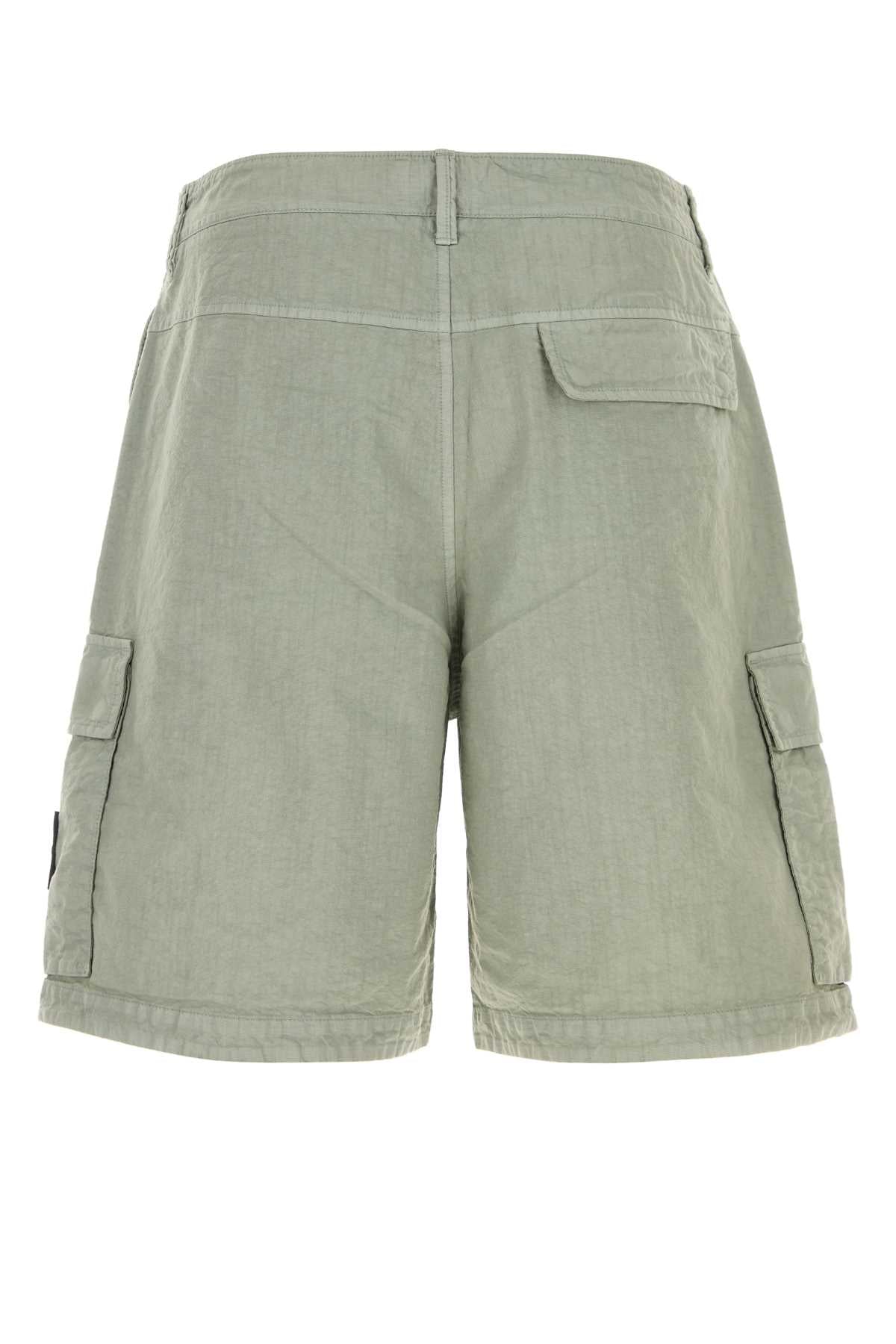 Stone Island Men Sage Green Nylon Bermuda Shorts STONE ISLAND