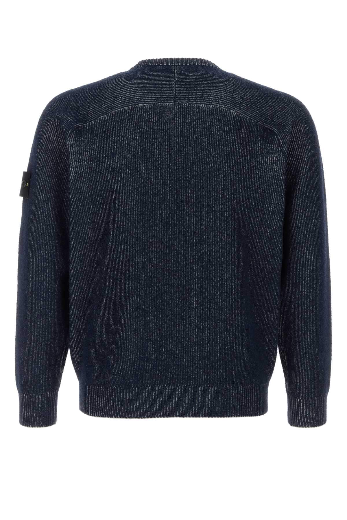 Stone Island Men Dark Blue Cotton Blend Sweater STONE ISLAND