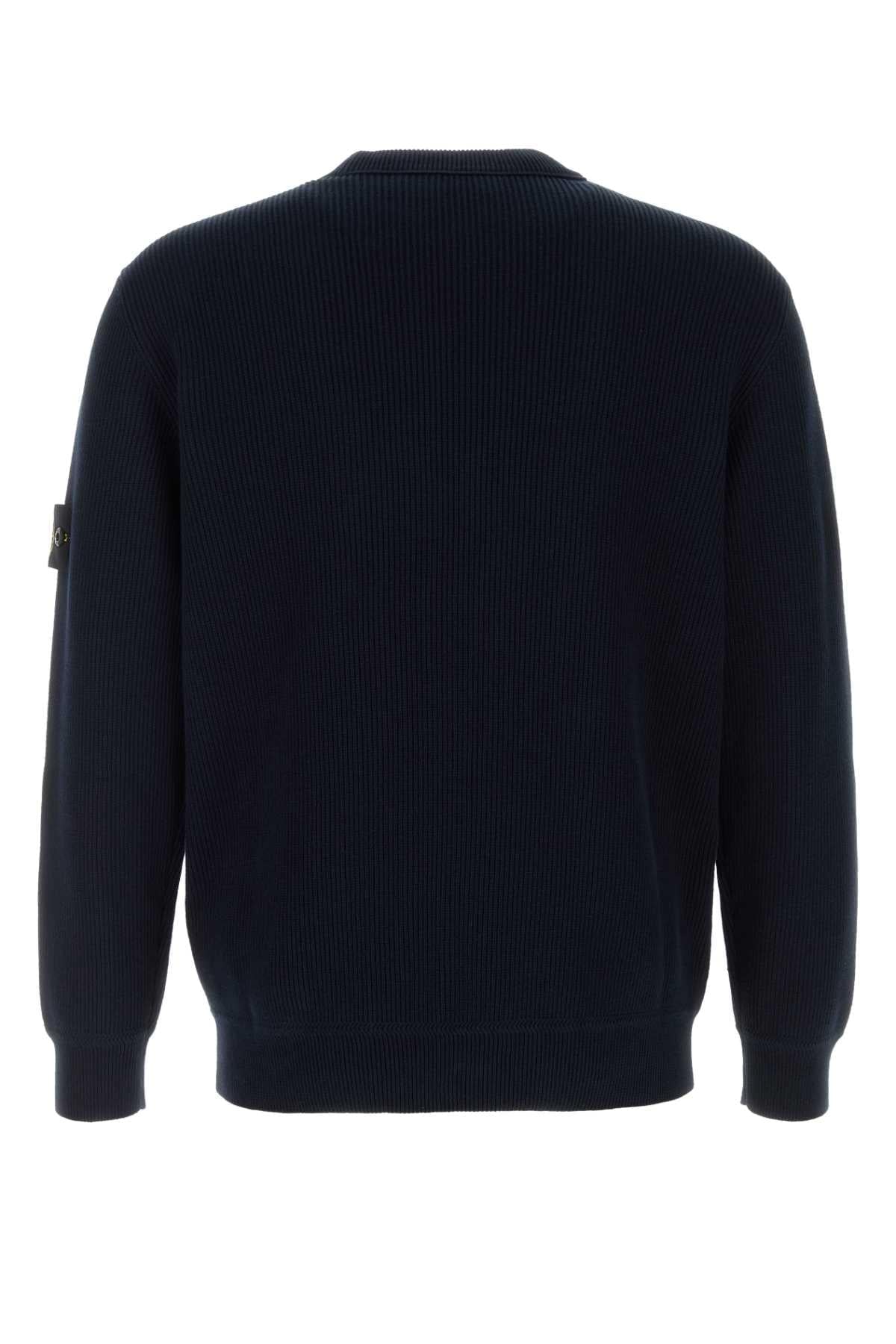 Stone Island Men Midnight Blue Cotton Sweater STONE ISLAND