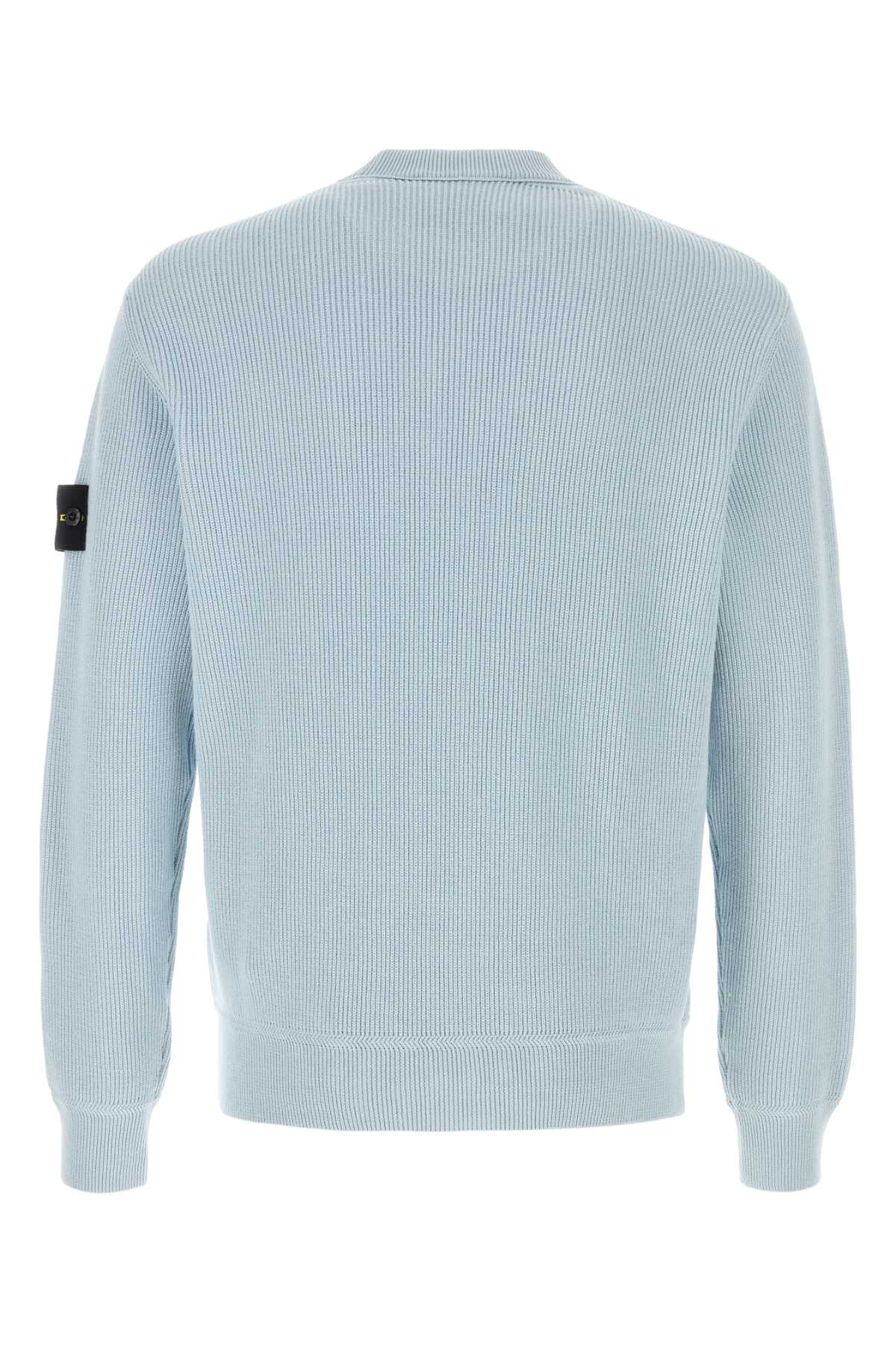 Stone Island Men Light-Blue Cotton Sweater STONE ISLAND