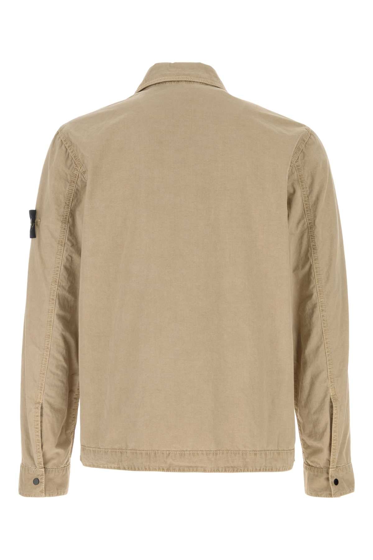 Stone Island Men Beige Cotton Shirt STONE ISLAND