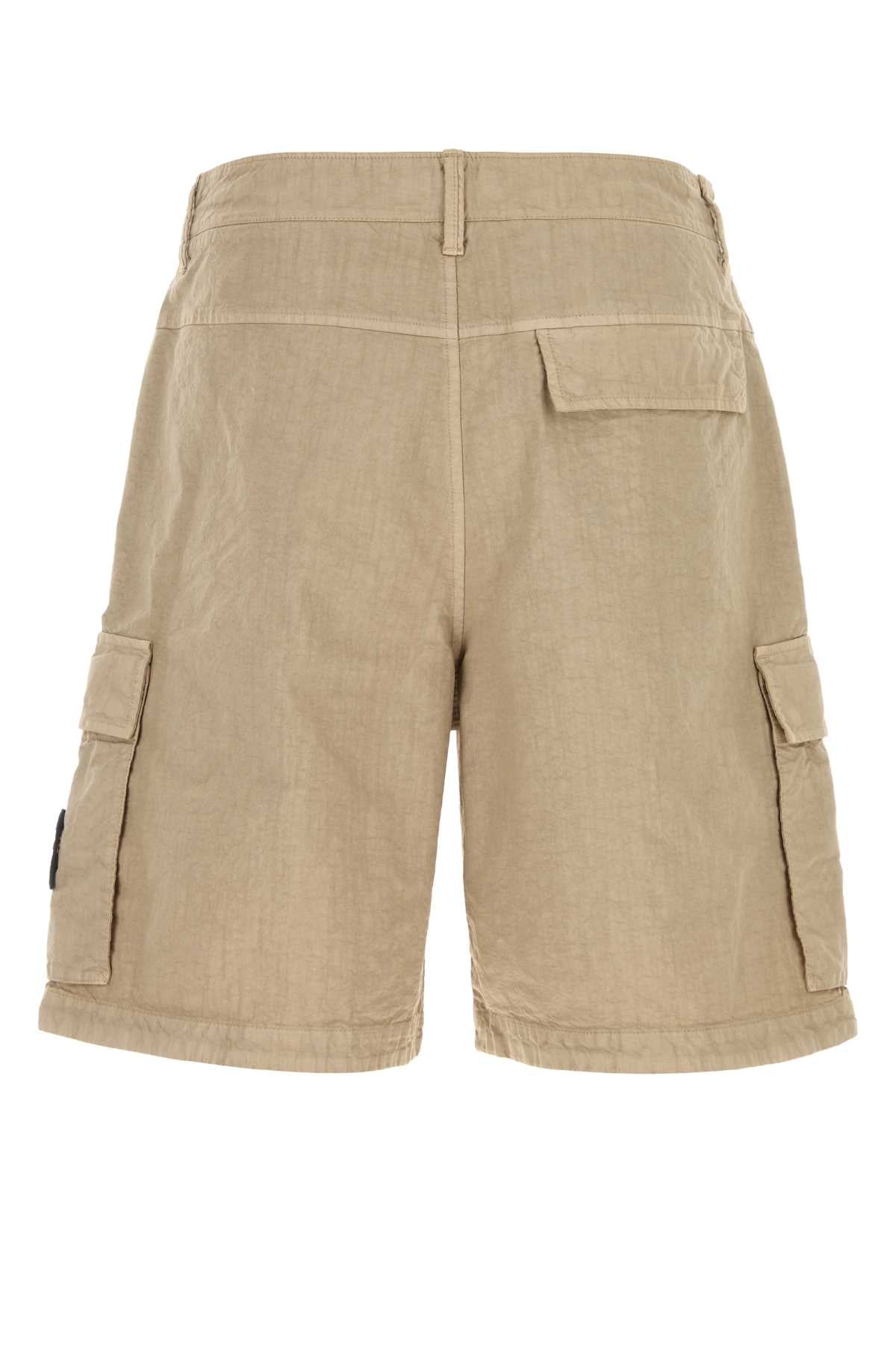 Stone Island Men Beige Nylon Bermuda Shorts STONE ISLAND
