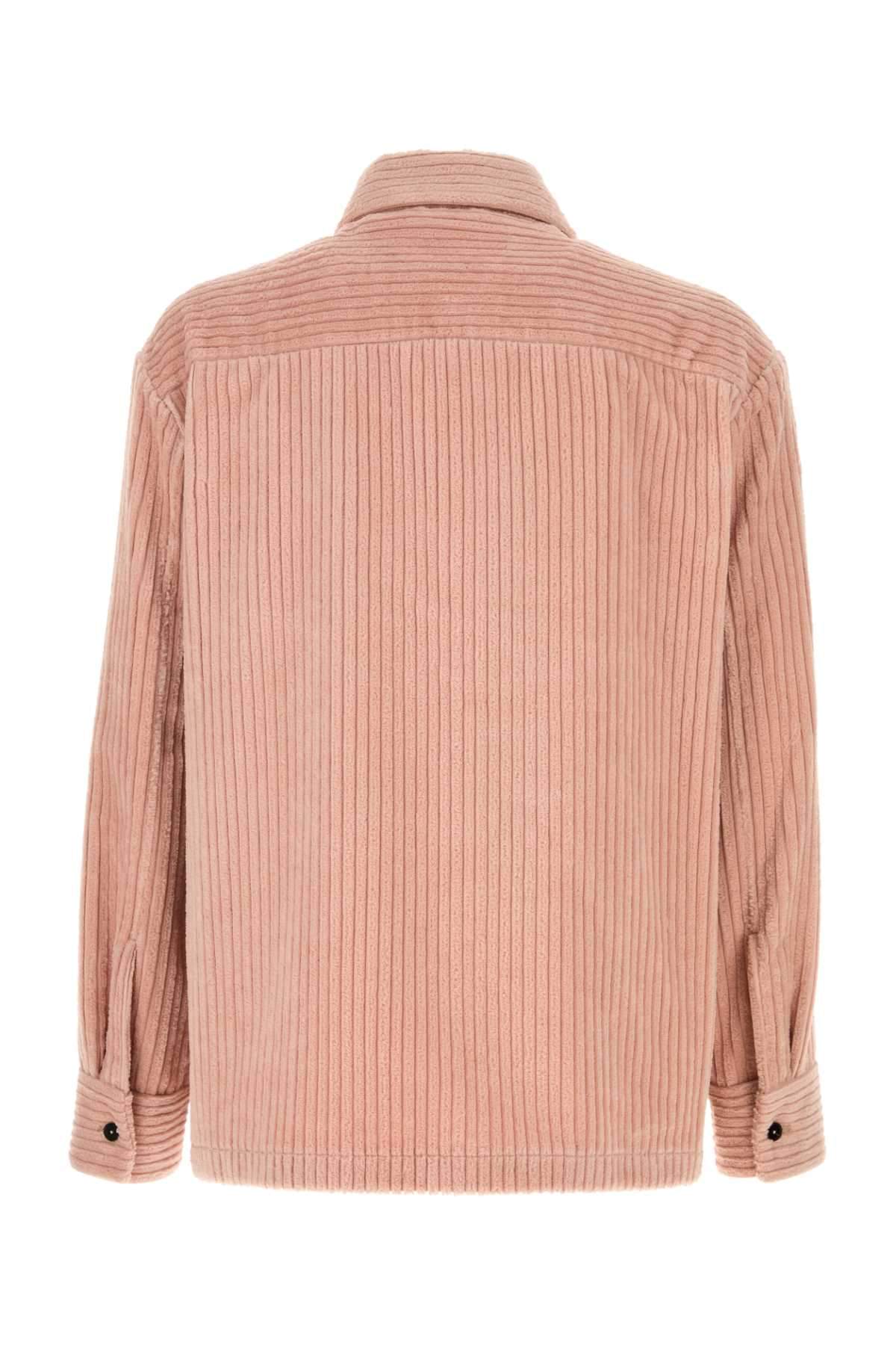 Jil Sander Men Pink Corduroy Shirt JIL SANDER