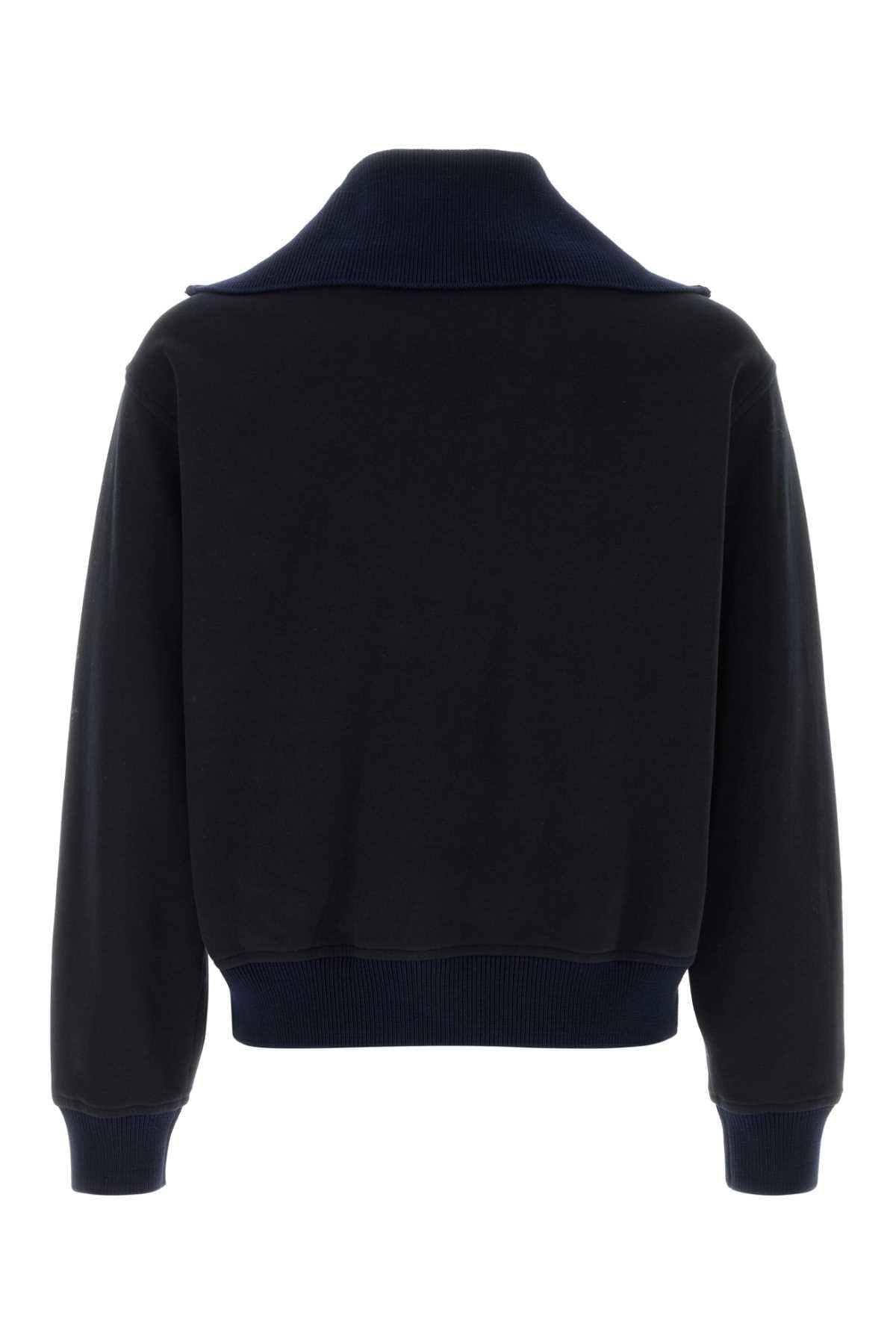Jil Sander Men Navy Blue Cotton Sweatshirt JIL SANDER