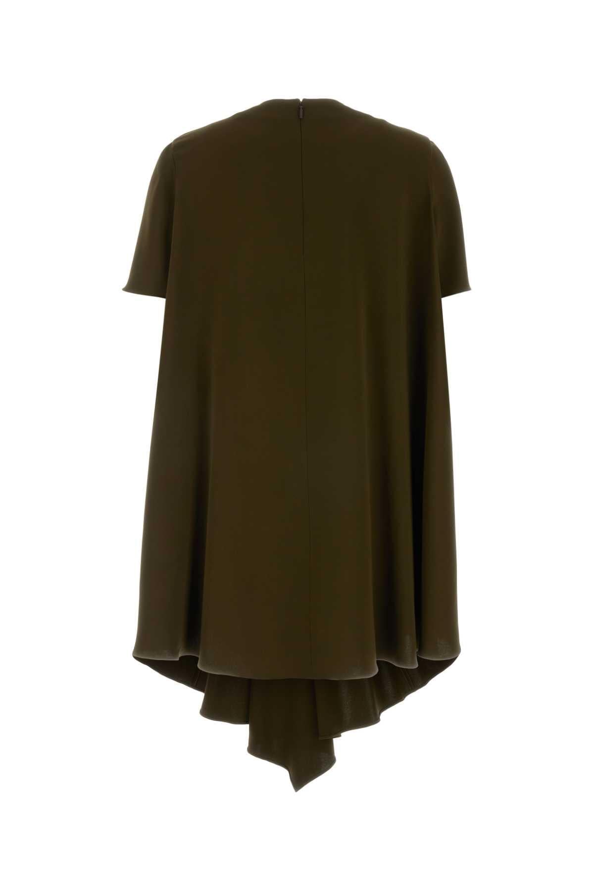 Loewe Women Khaki Stretch Cady Mini Dress LOEWE