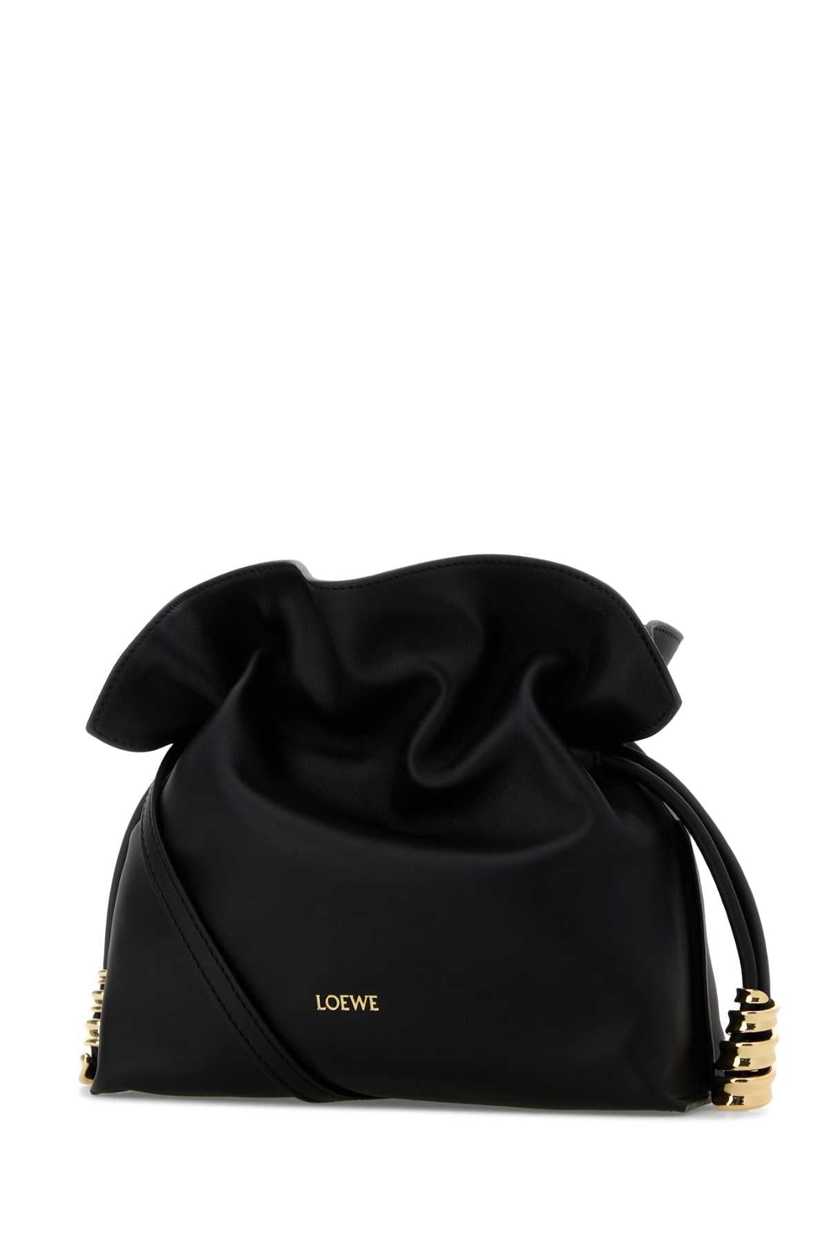 Loewe Women Black Leather Mini Coil Flamenco Clutch LOEWE