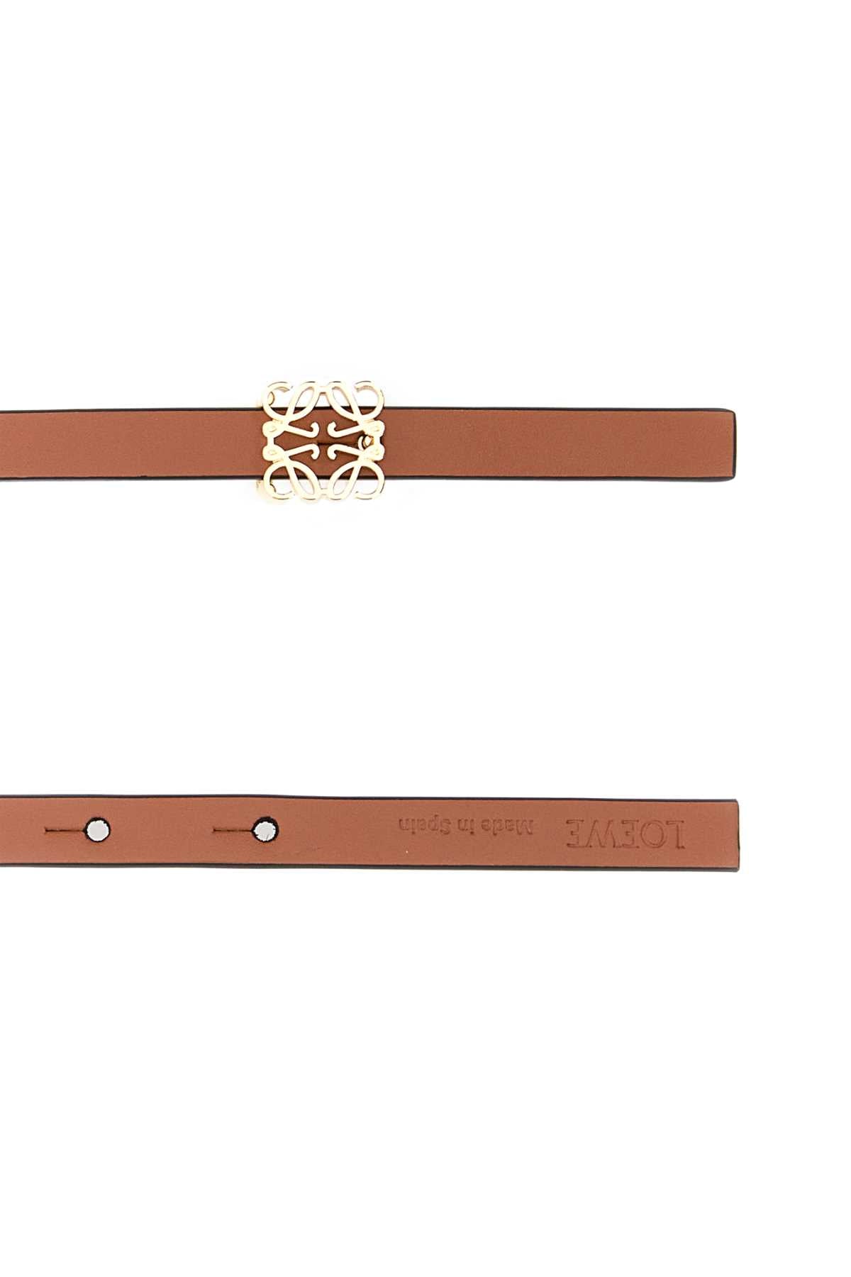 Loewe Women Caramel Leather Reversible Belt LOEWE