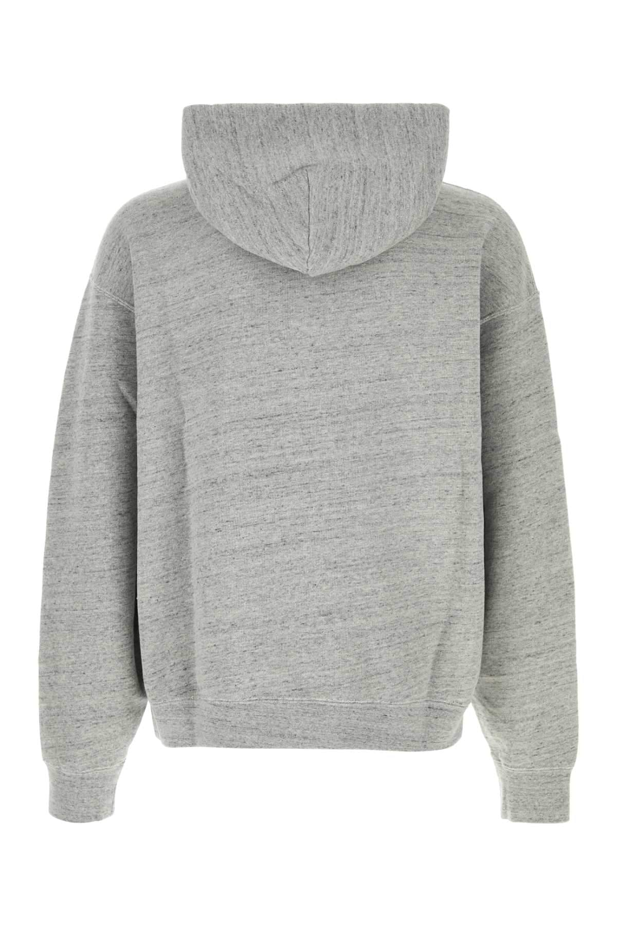 Dsquared Men Melange Grey Cotton Oversize Sweatshirt DSQUARED2