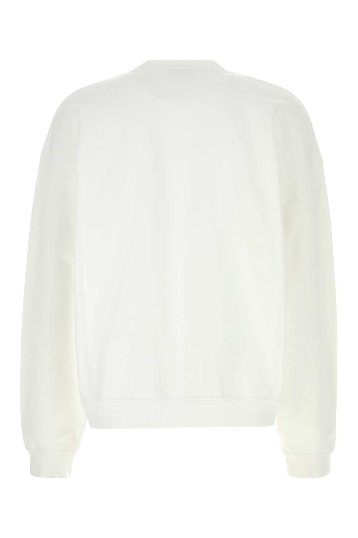 Dsquared Men White Cotton Oversize Sweatshirt