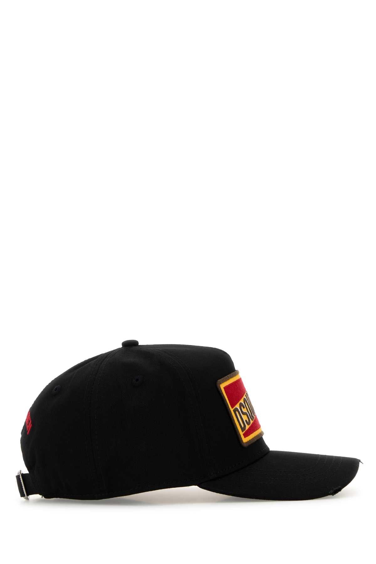Dsquared Men Black Cotton Baseball Cap DSQUARED2