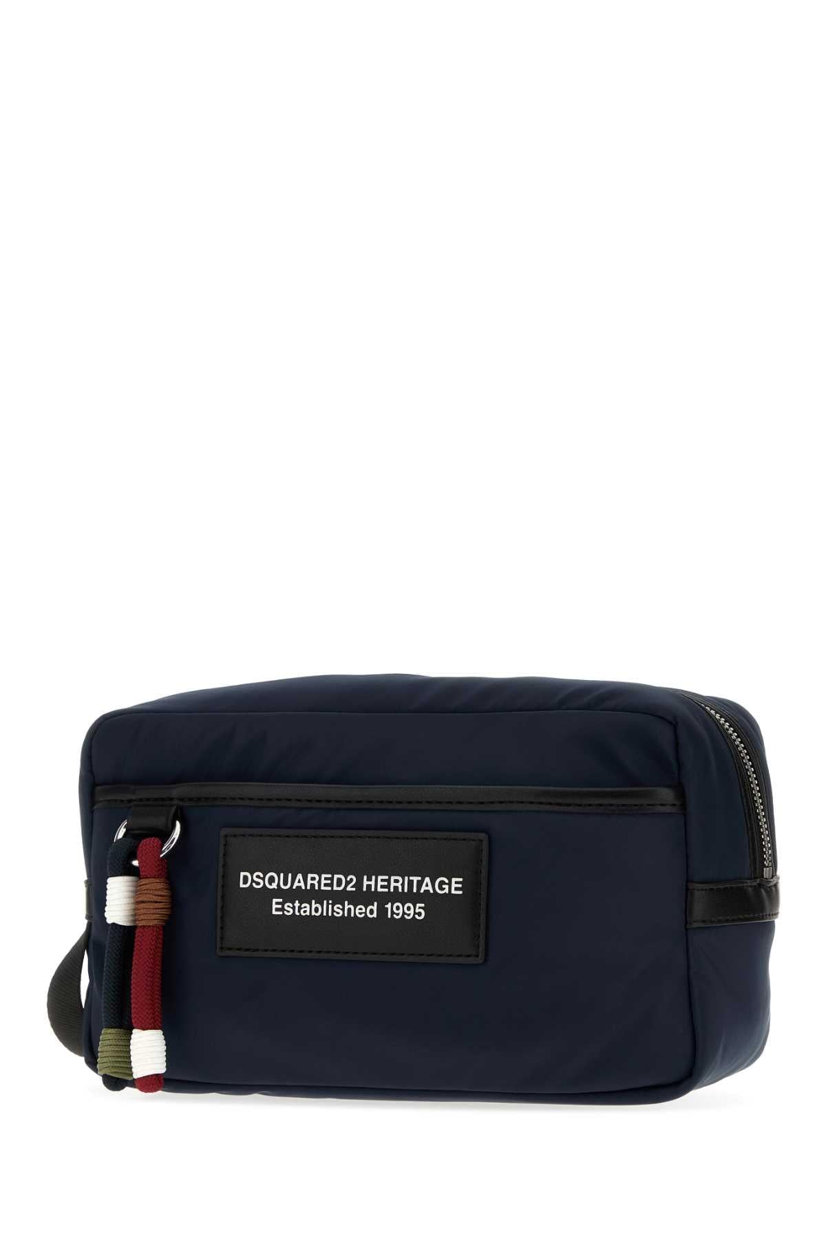 Dsquared Men Navy Blue Fabric Beauty Case DSQUARED2