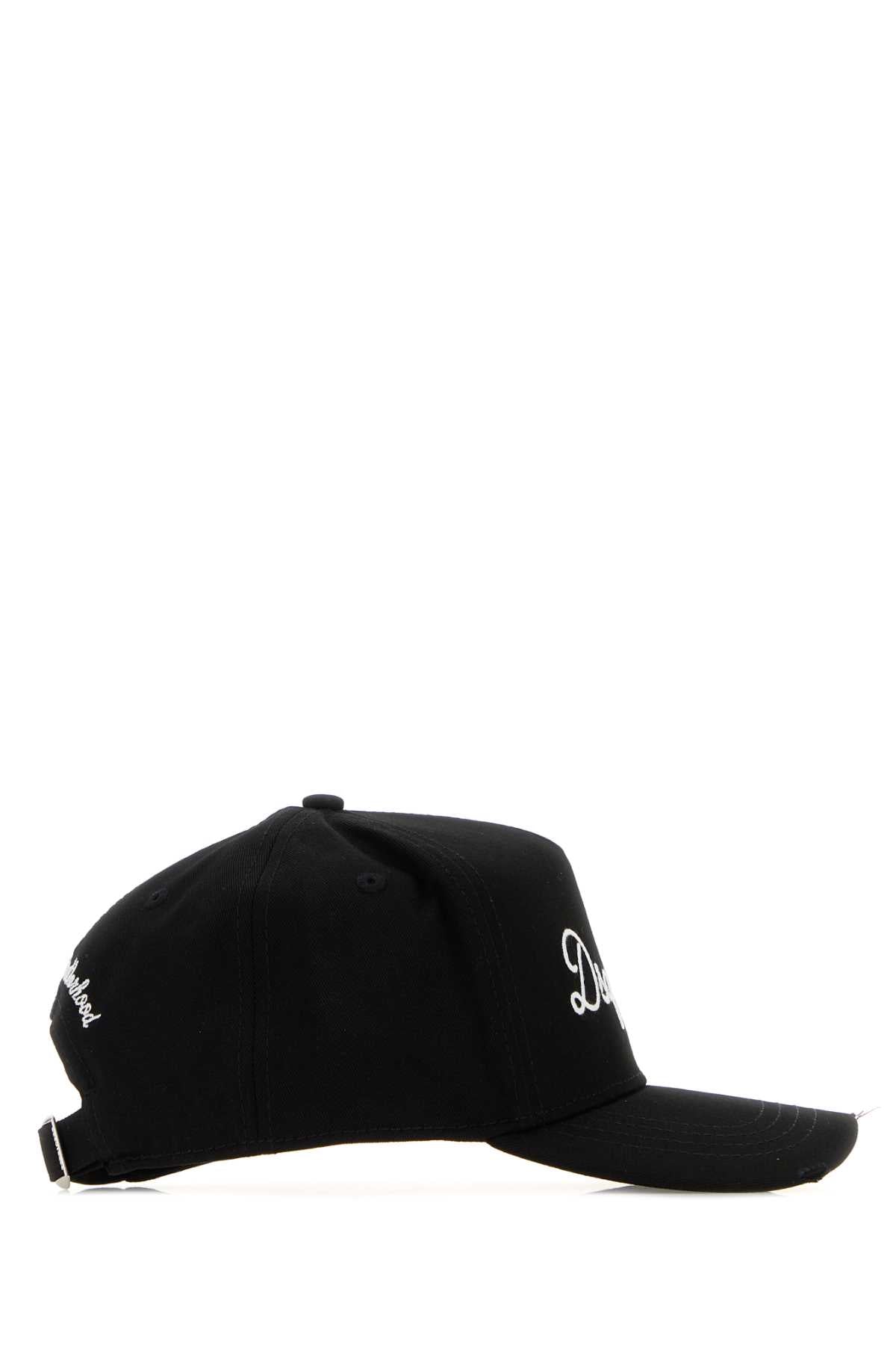 Dsquared Men Black Cotton Baseball Cap DSQUARED2